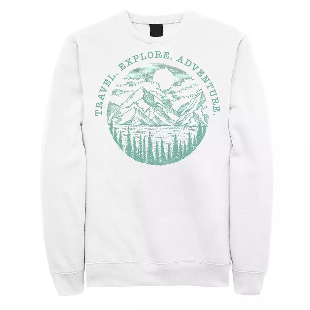 Men's Travel Explore Adventure Sketch Mountains Sweatshirt,  Product Image