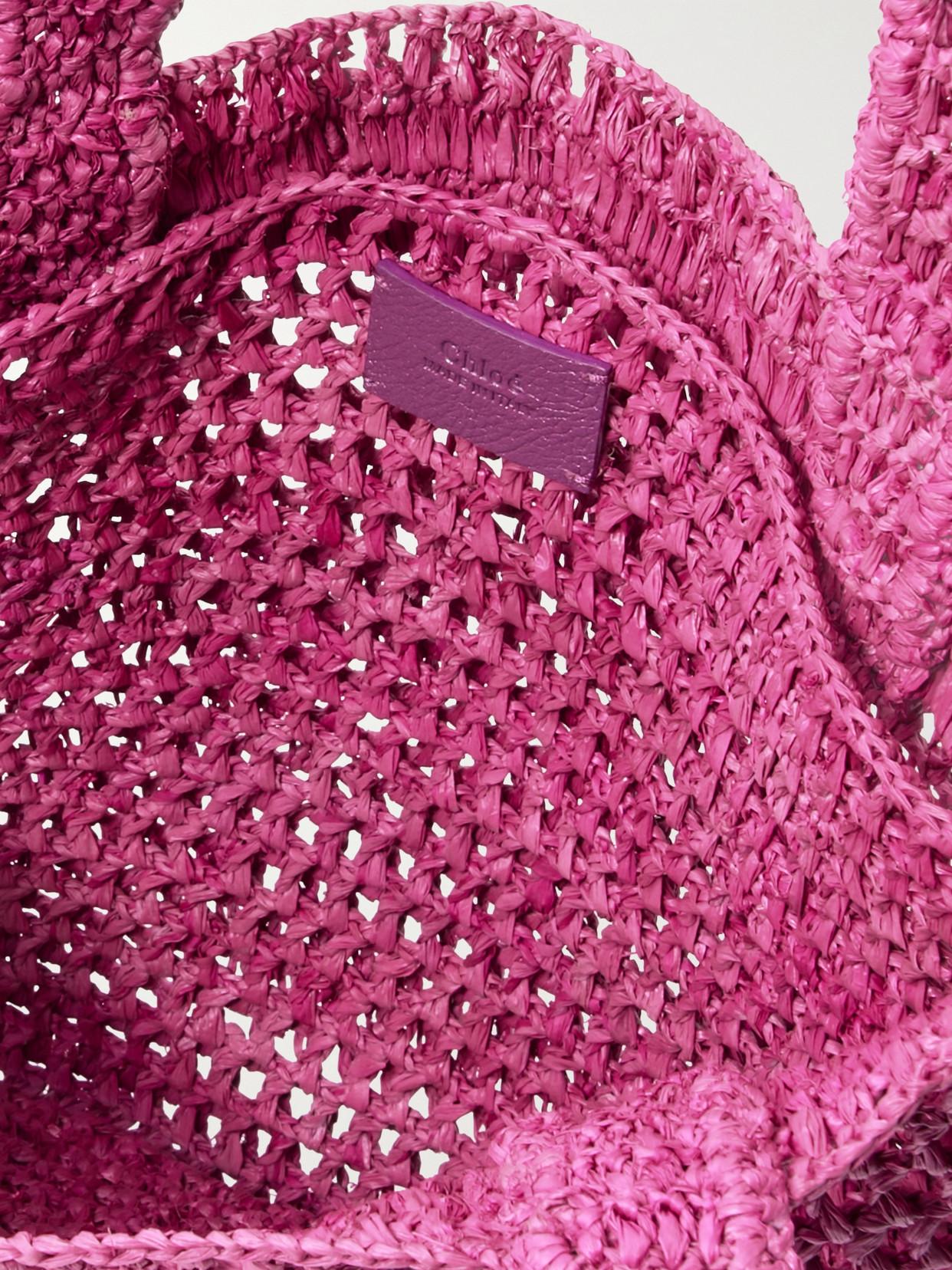 CHLOÉ Chloe Women Fuchsia Raffia Estate Banana Shopping Bag In Fuchsiarose Product Image