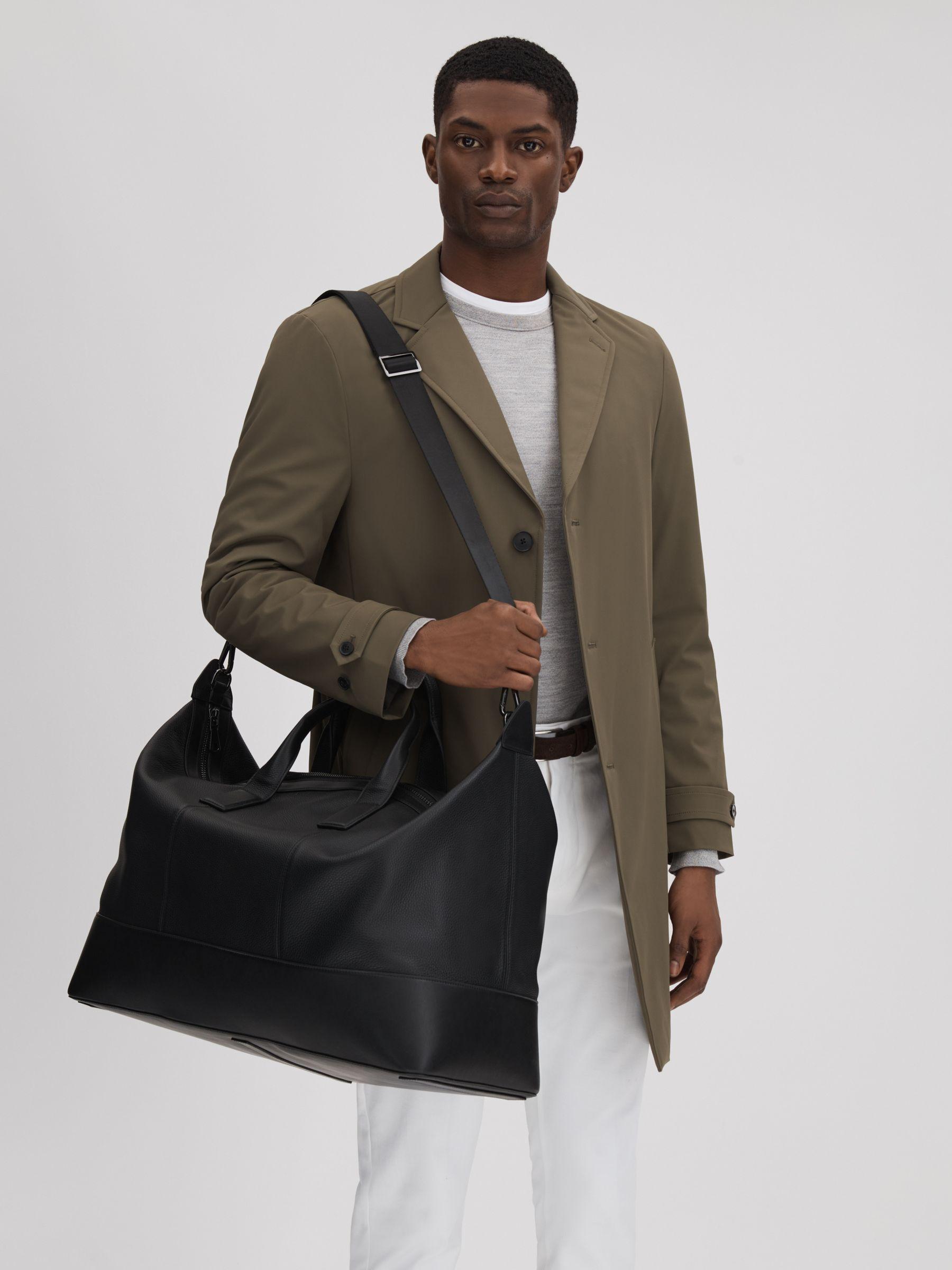 Leather Travel Bag in Black Product Image