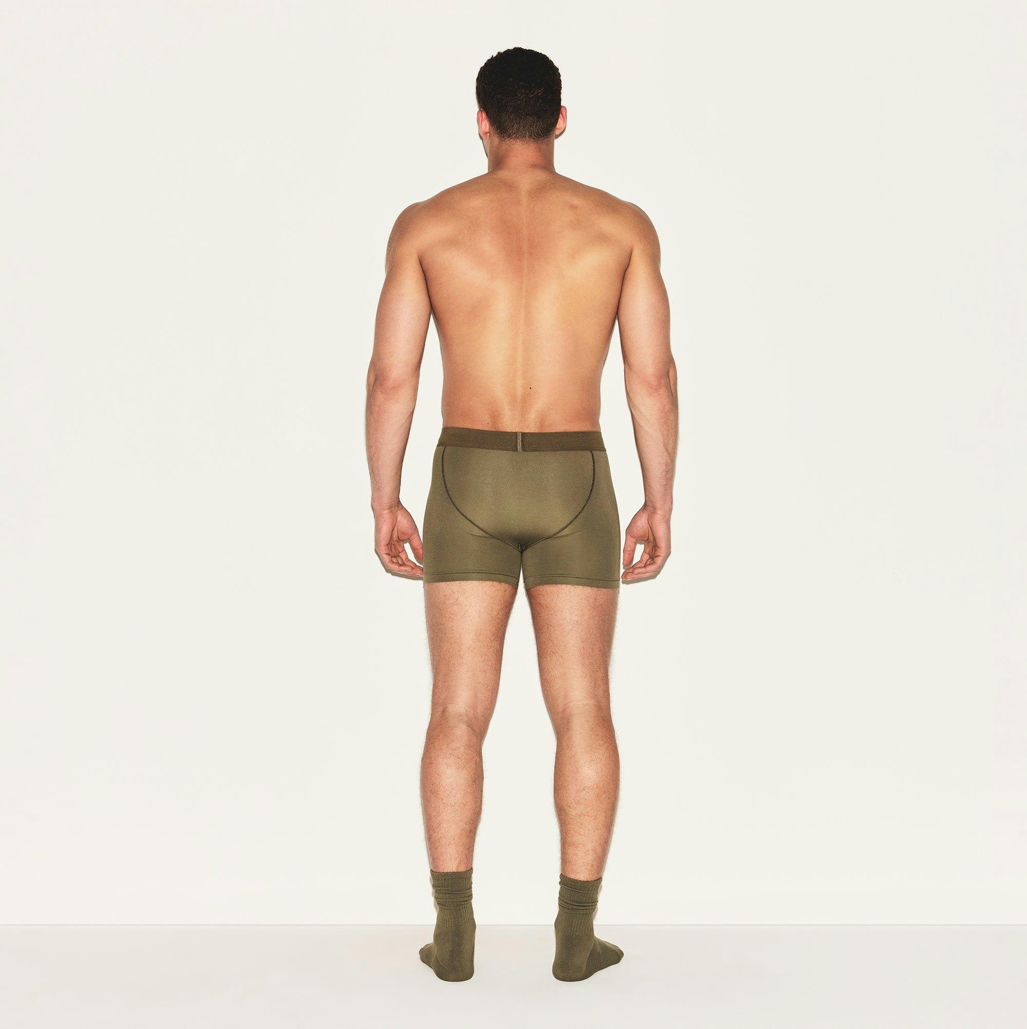 SKIMS COTTON MENS 3" BOXER BRIEF | ARMY Product Image