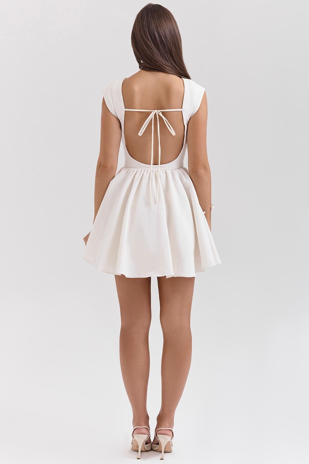 Enchant  white open back mini dress Product Image