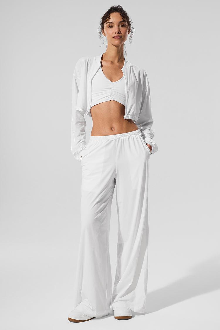 Cropped Breezy Full-Zip Cover Up - White Female Product Image
