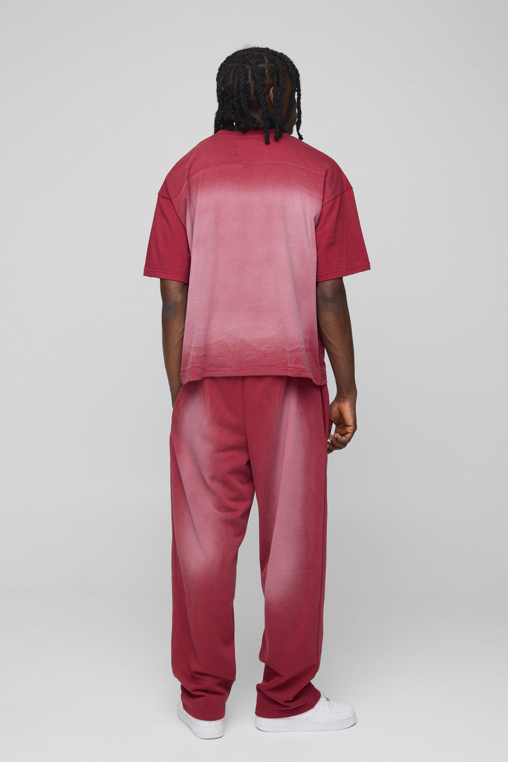 Oversized Man Washed T-Shirt & Sweatpants Long Set | boohooMAN USA Product Image