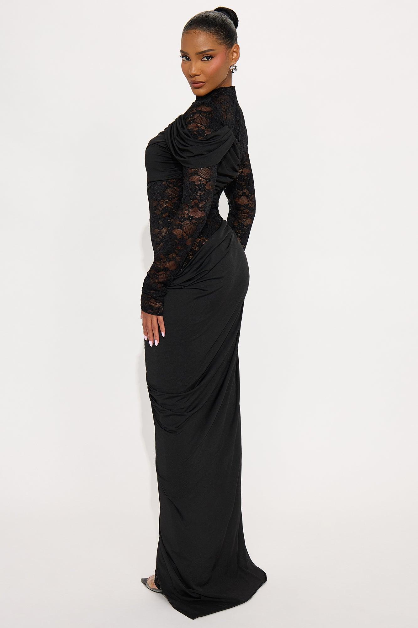 Claudette Lace Long Sleeve Jumpsuit - Black Female Product Image