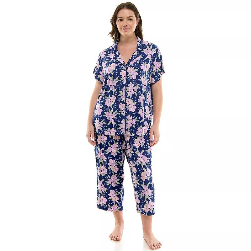 Plus Size Croft & Barrow® Wonderluxe Pajama Top & Pajama Pants Set, Women's, Size: 2XL, Lalo Floral Product Image
