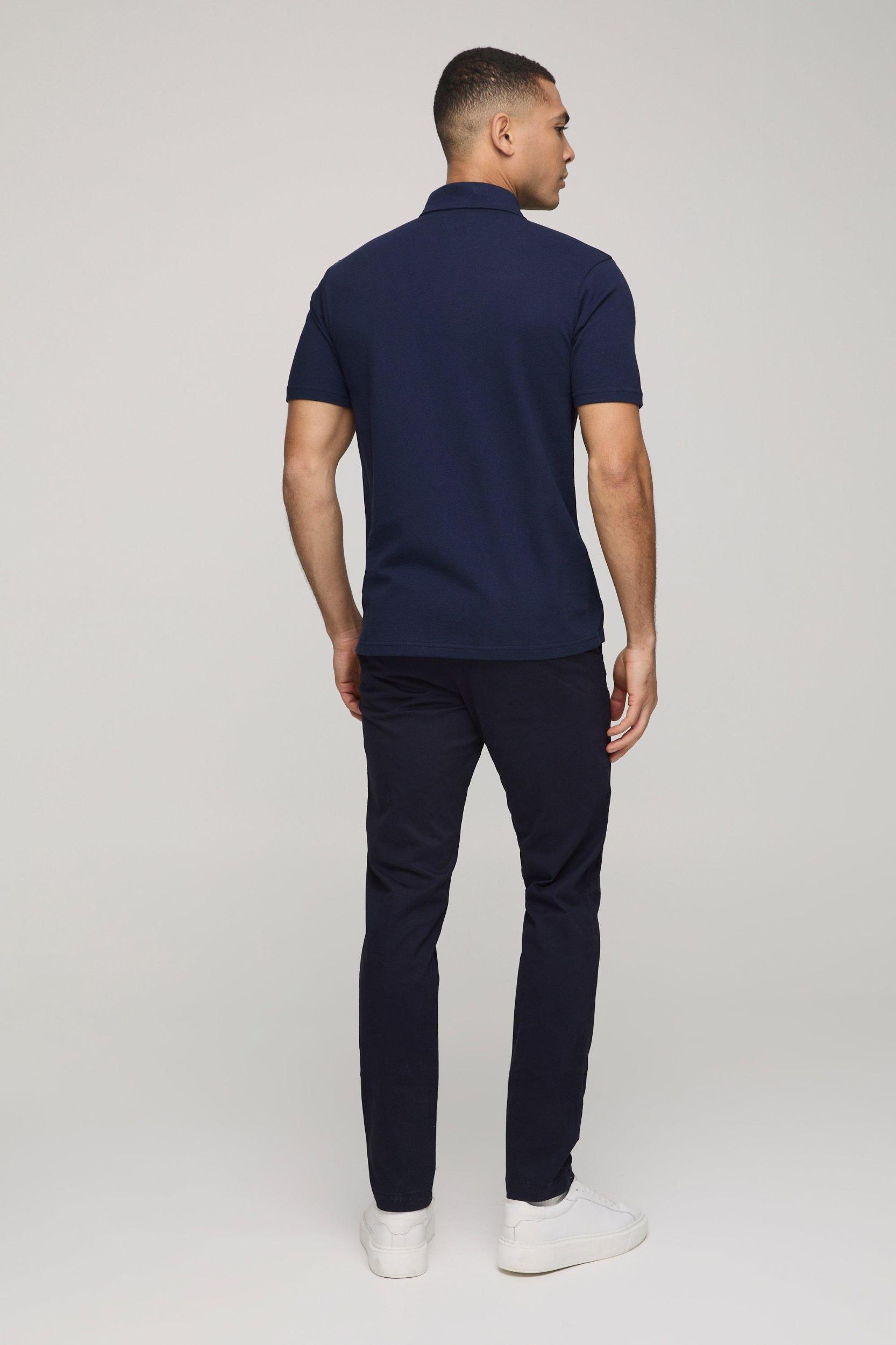 Slim Fit Basic Pique Polo | boohooMAN USA Product Image