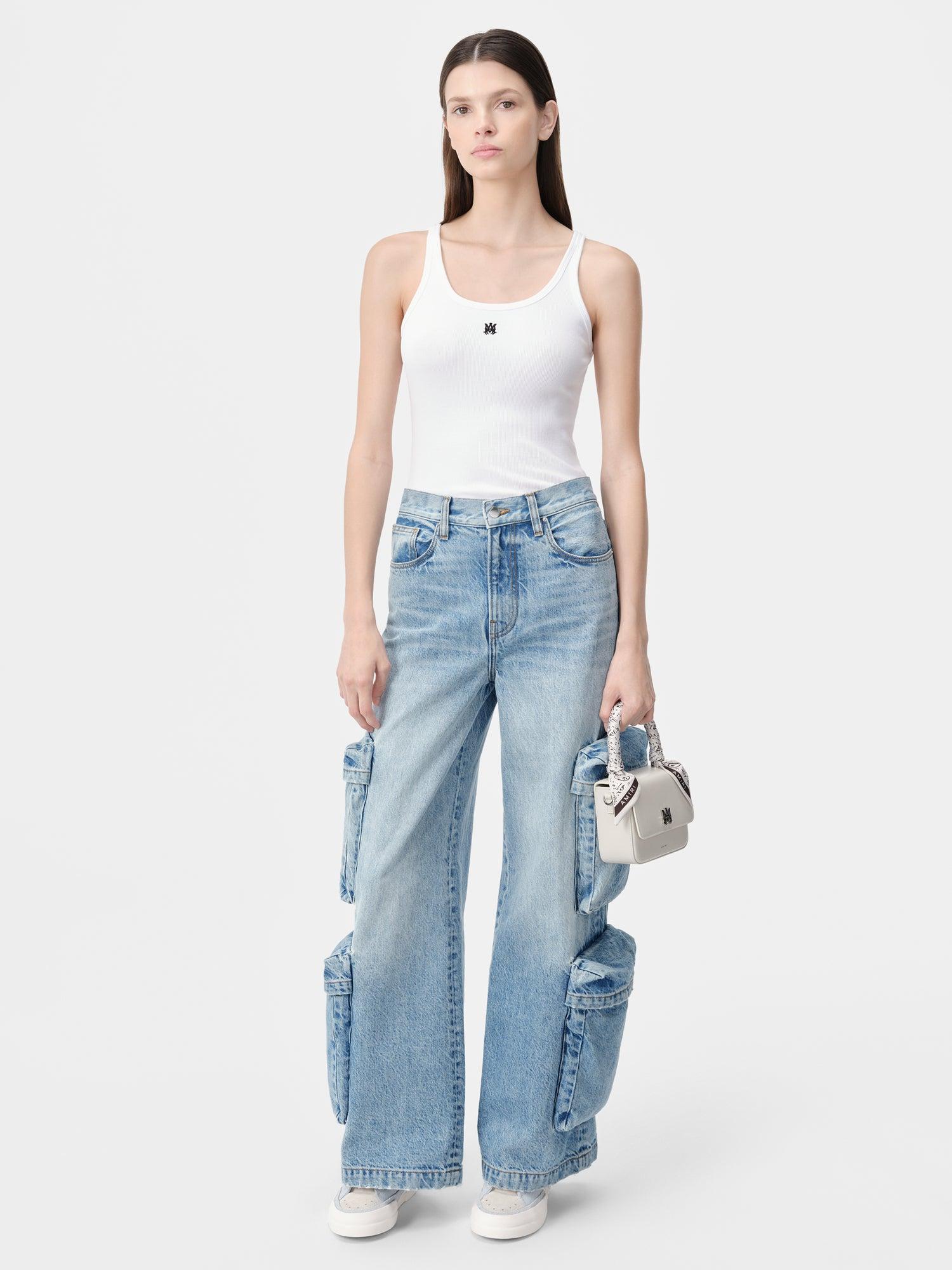 WOMEN - WOMEN'S MA EMBROIDERED RIBBED TANK - White Female Product Image