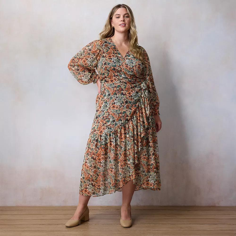 Plus Size LC Lauren Conrad Wrap Maxi Dress, Women's, Size: 1XL, Multi Pixie Ditzy Product Image