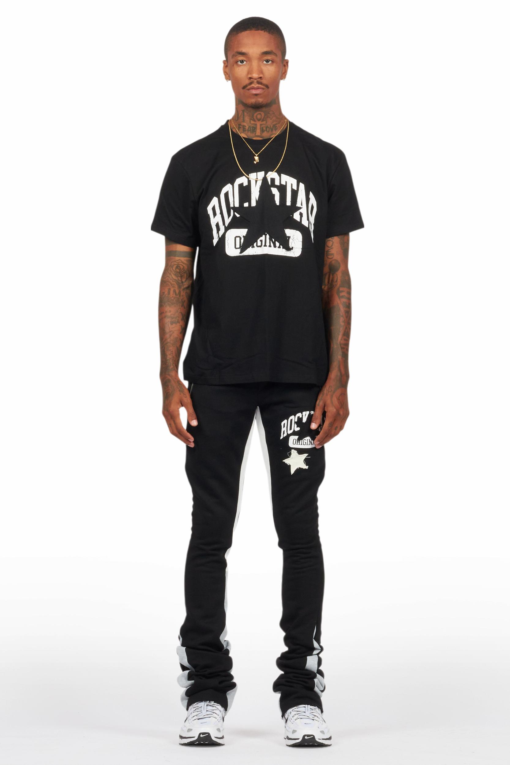 Mallor Black T-Shirt/Stacked Track Set Male Product Image