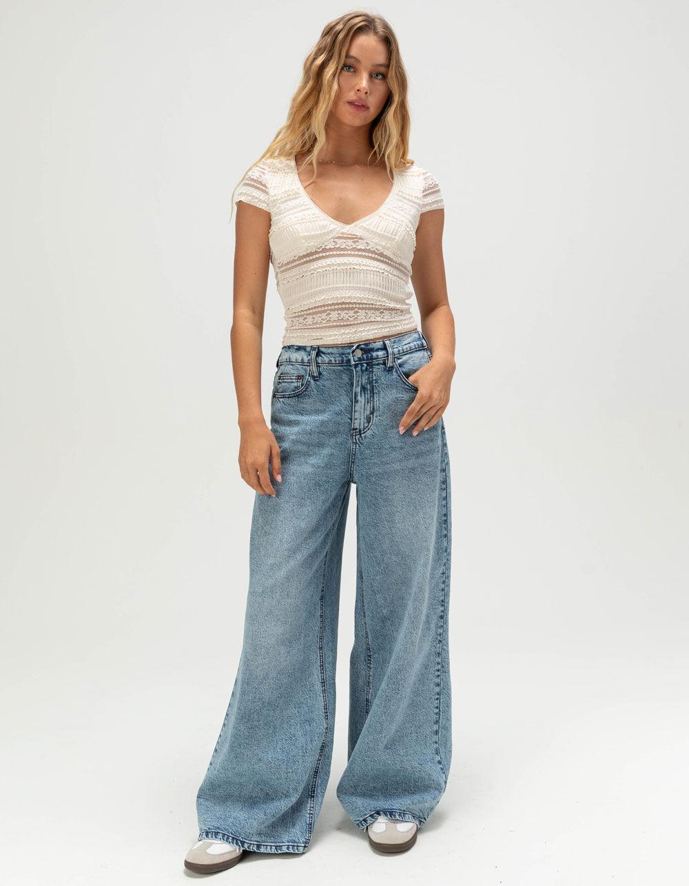 FULL TILT Womens Lace Top - CREAM Product Image