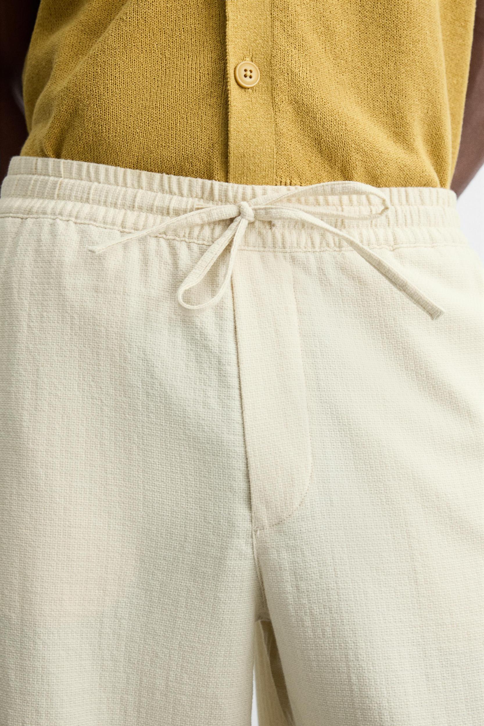 TEXTURED JACQUARD PANTS Product Image