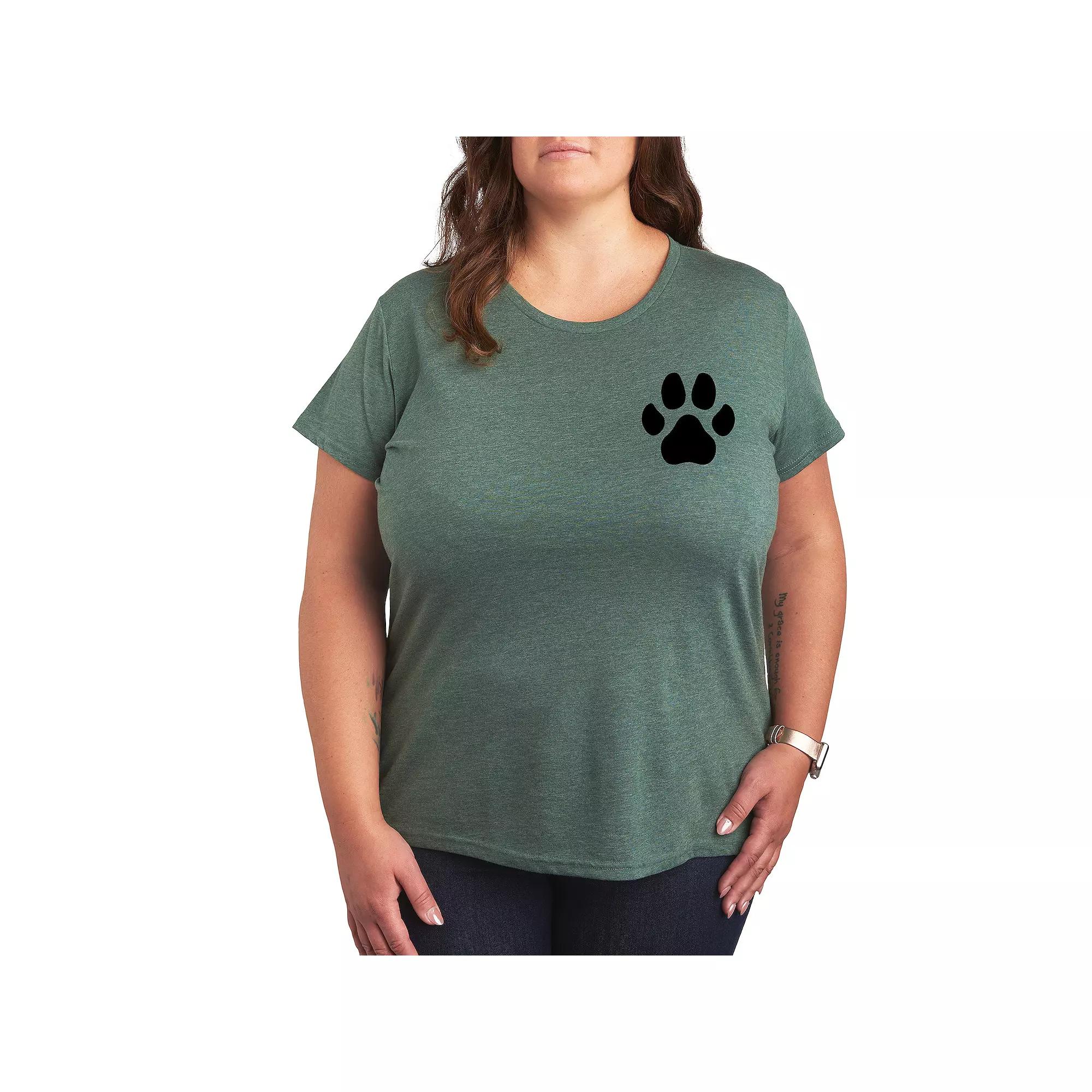 Plus Black Pawprint Graphic Tee, Women's,  Product Image