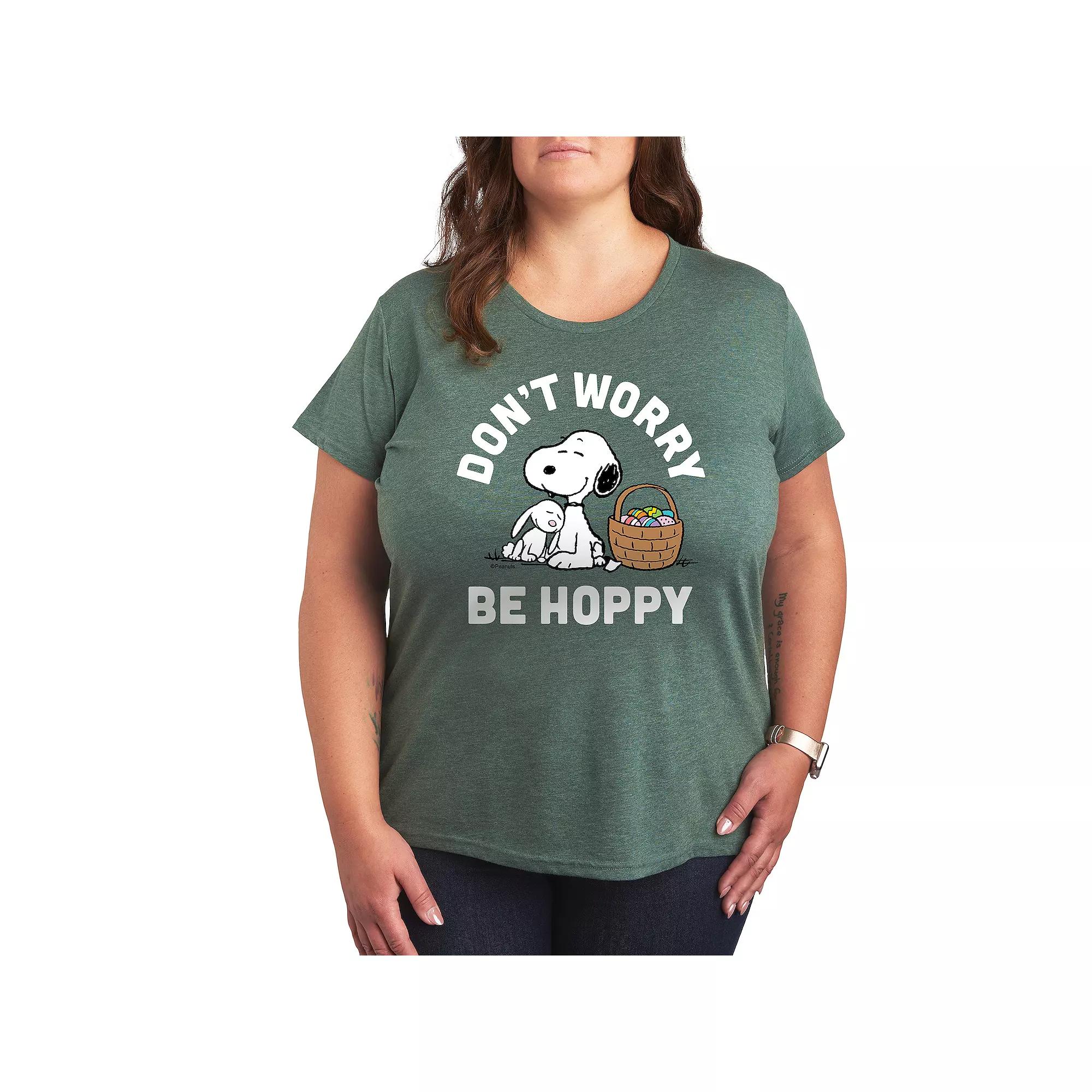 Plus Peanuts Snoopy Don't Worry Be Hoppy Graphic Tee, Women's,  Product Image