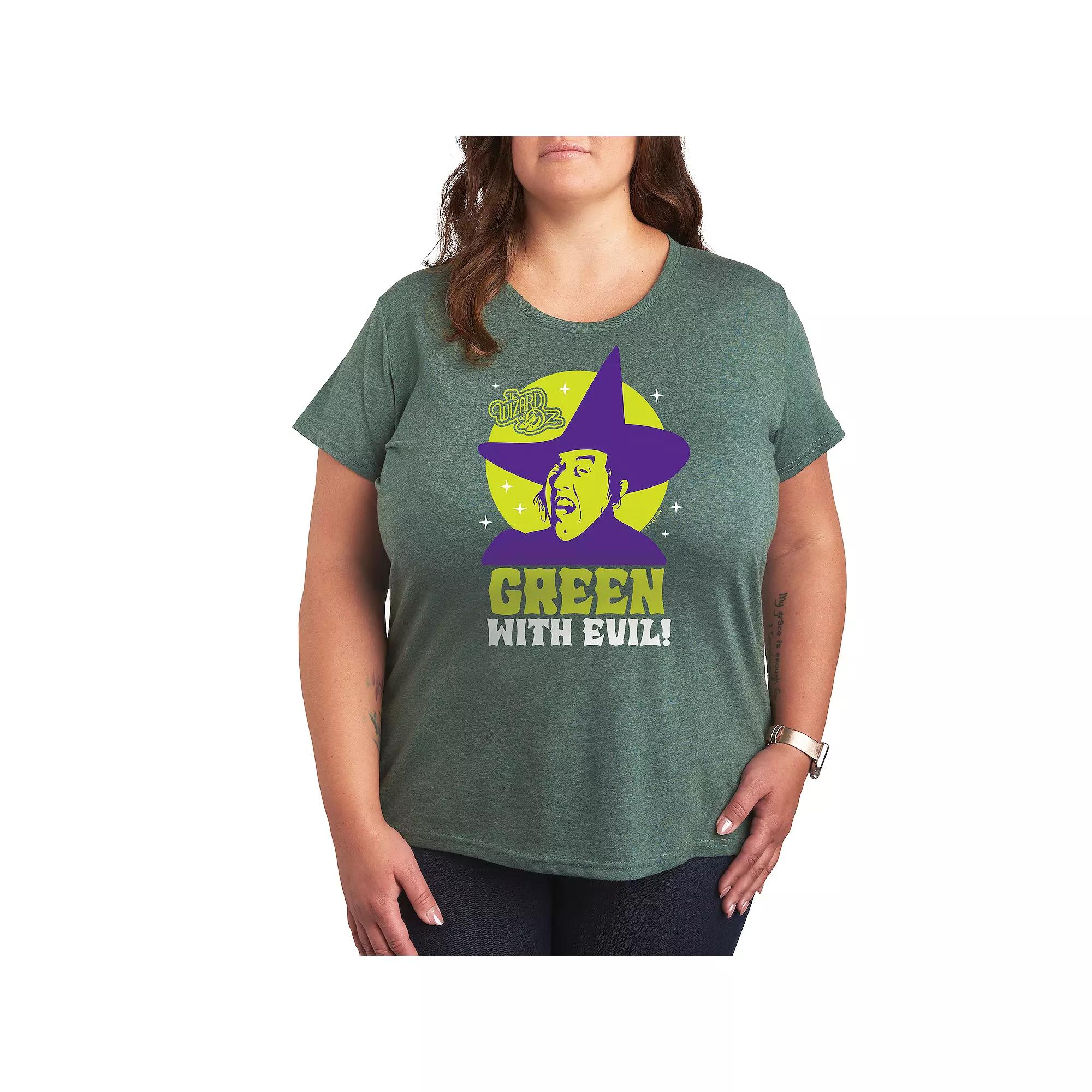 Plus The Wizard Of Oz Green Evil Graphic Tee, Women's,  Product Image