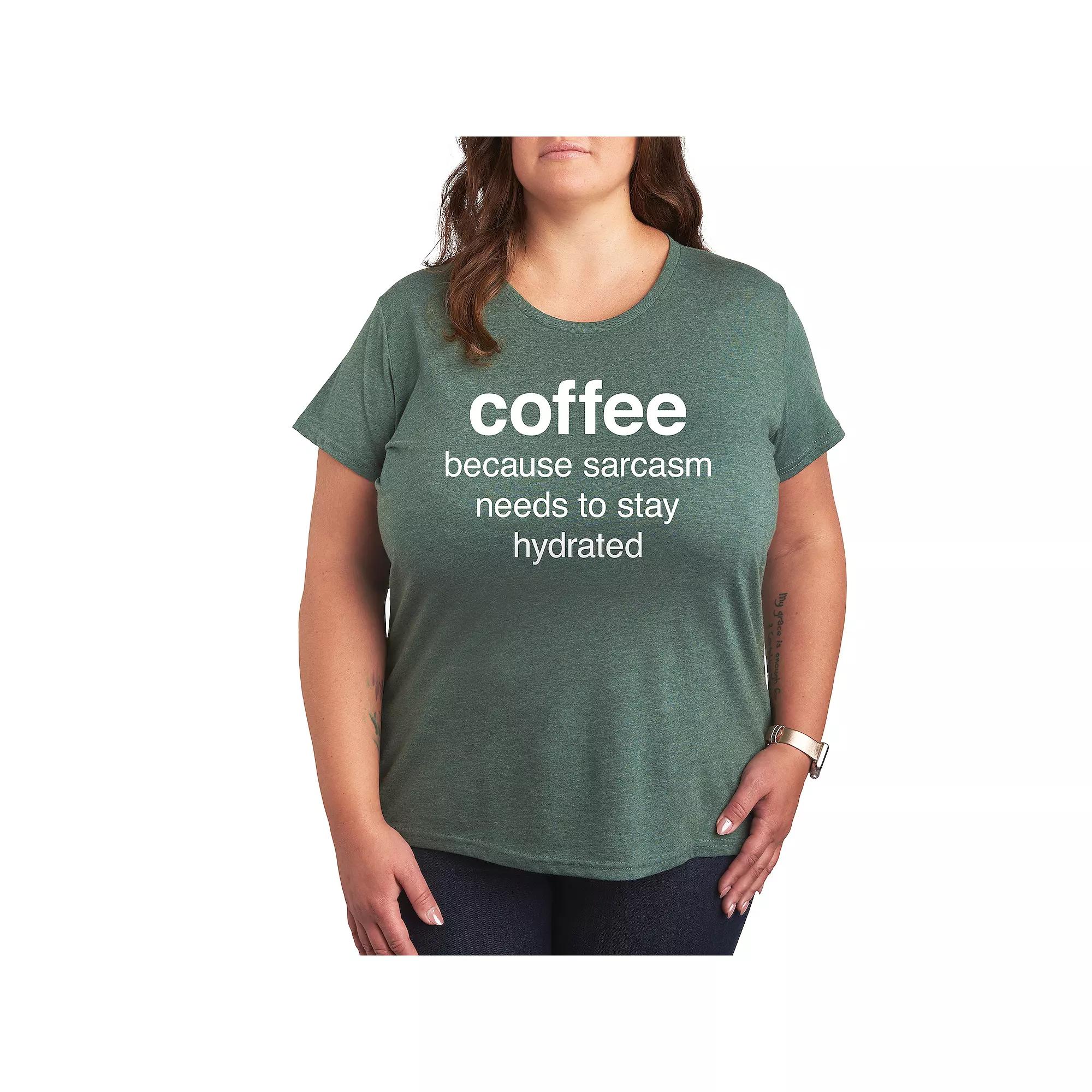 Plus Coffee Sarcasm Graphic Tee, Women's,  Product Image