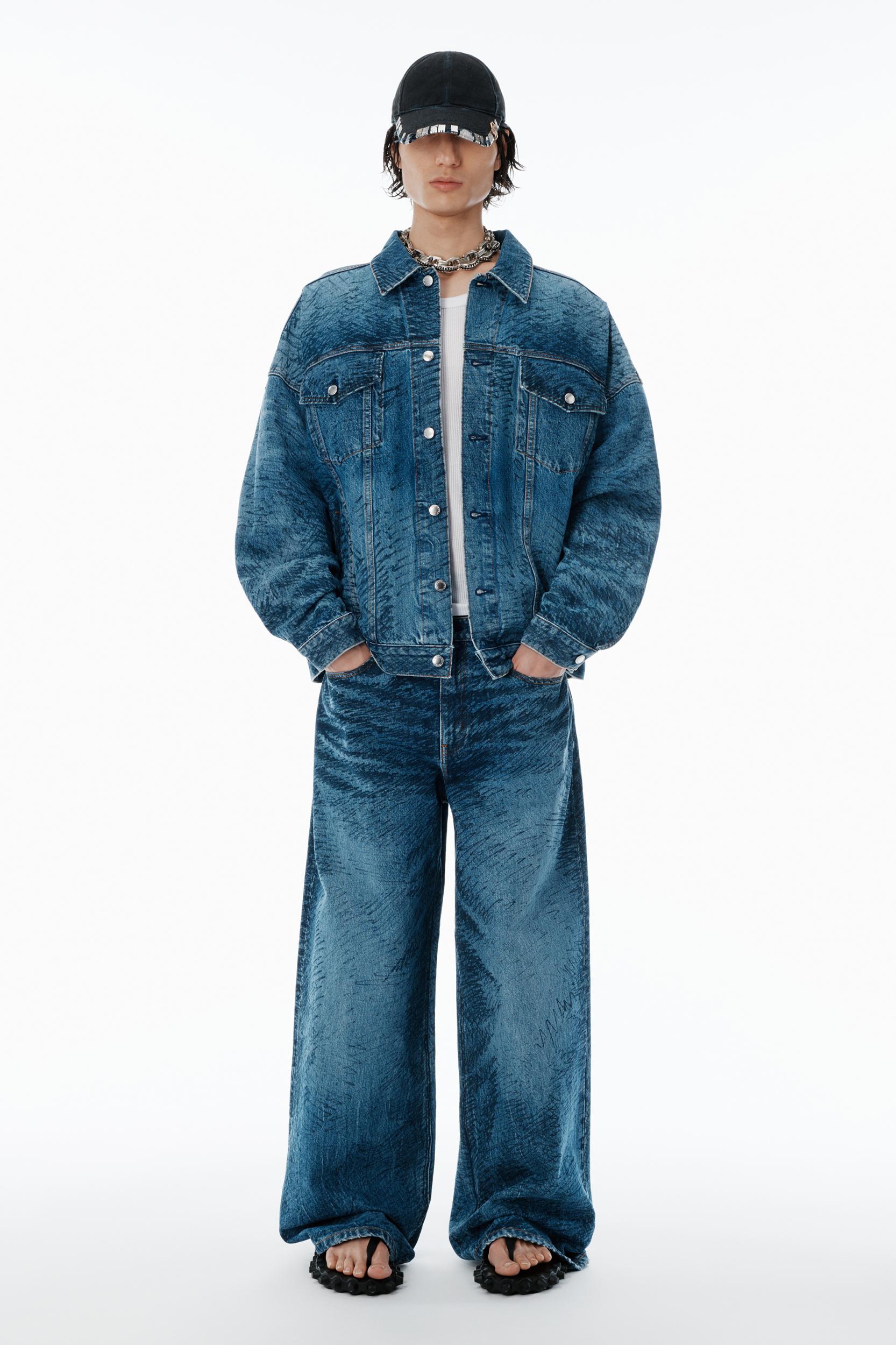 Indigo Marker-print Jeans Product Image