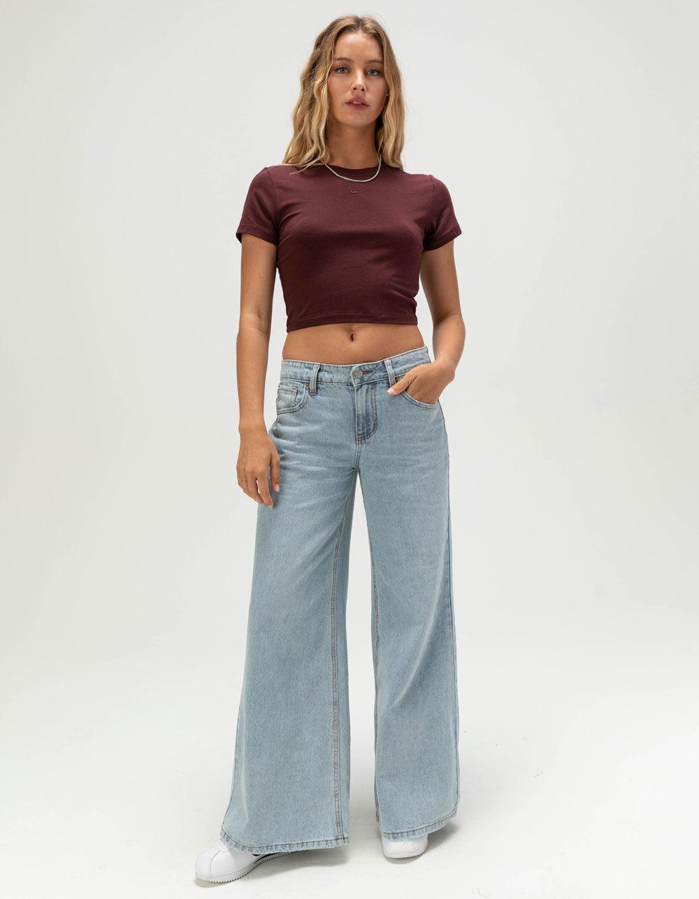 NIKE Sportswear Chill Knit Womens Crop Tee - BURGUNDY Product Image