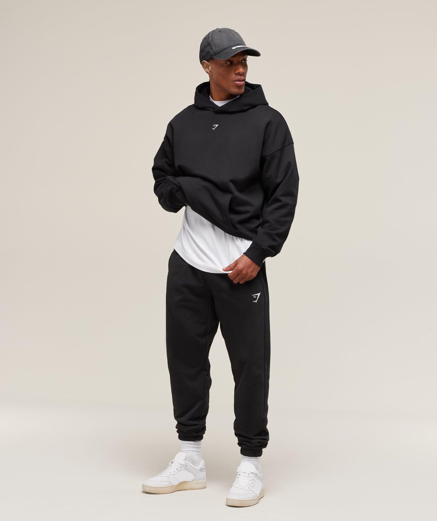 Gymshark Essential Oversized Joggers - Black Male Product Image