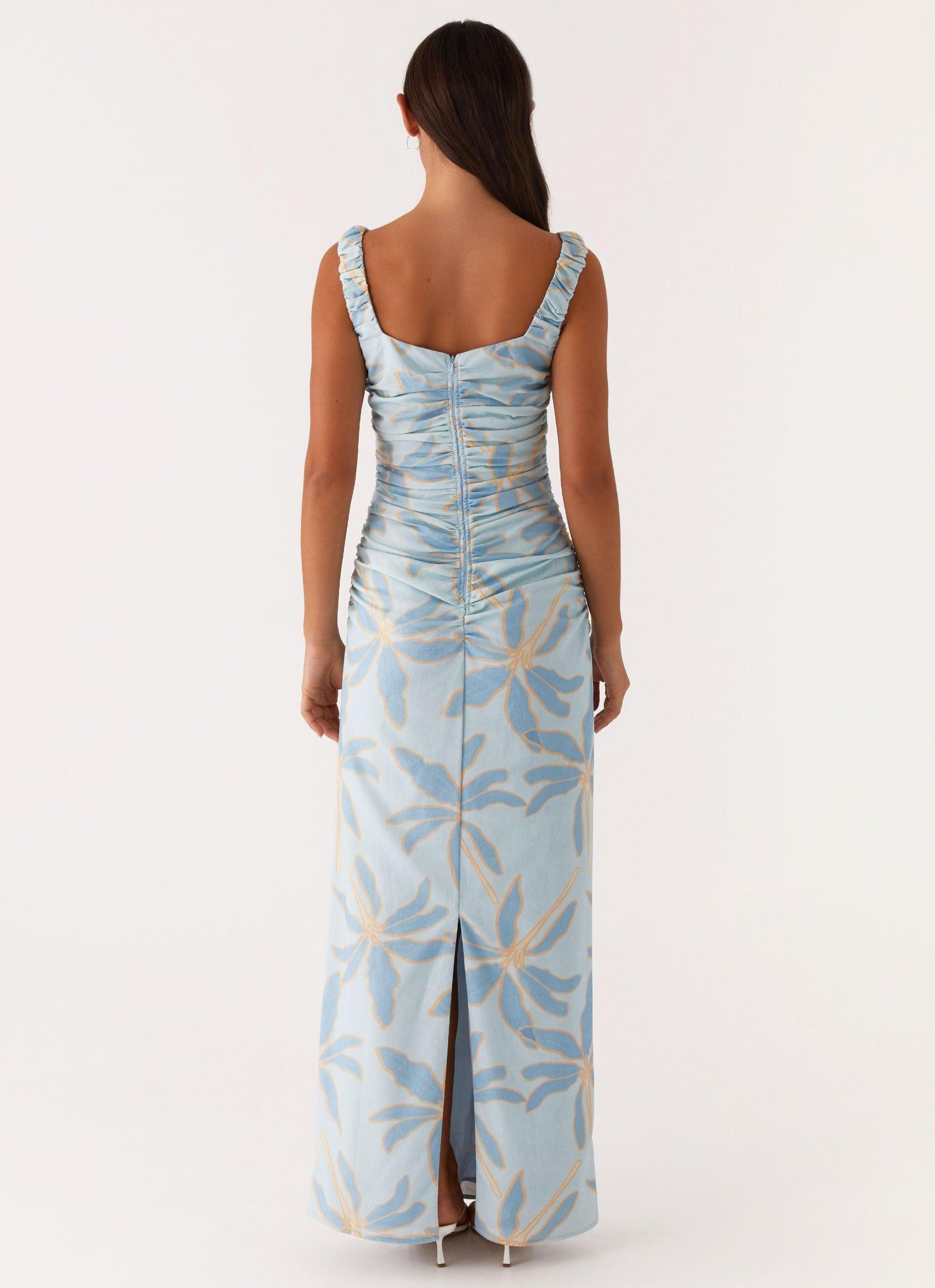 Cosmic Love Ruched Maxi Dress - Opulent Blue Product Image