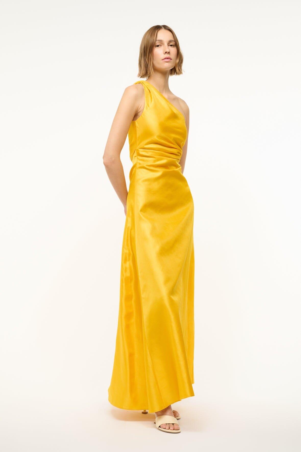 ESTE SILK DRESS | SUNSET GOLD Product Image