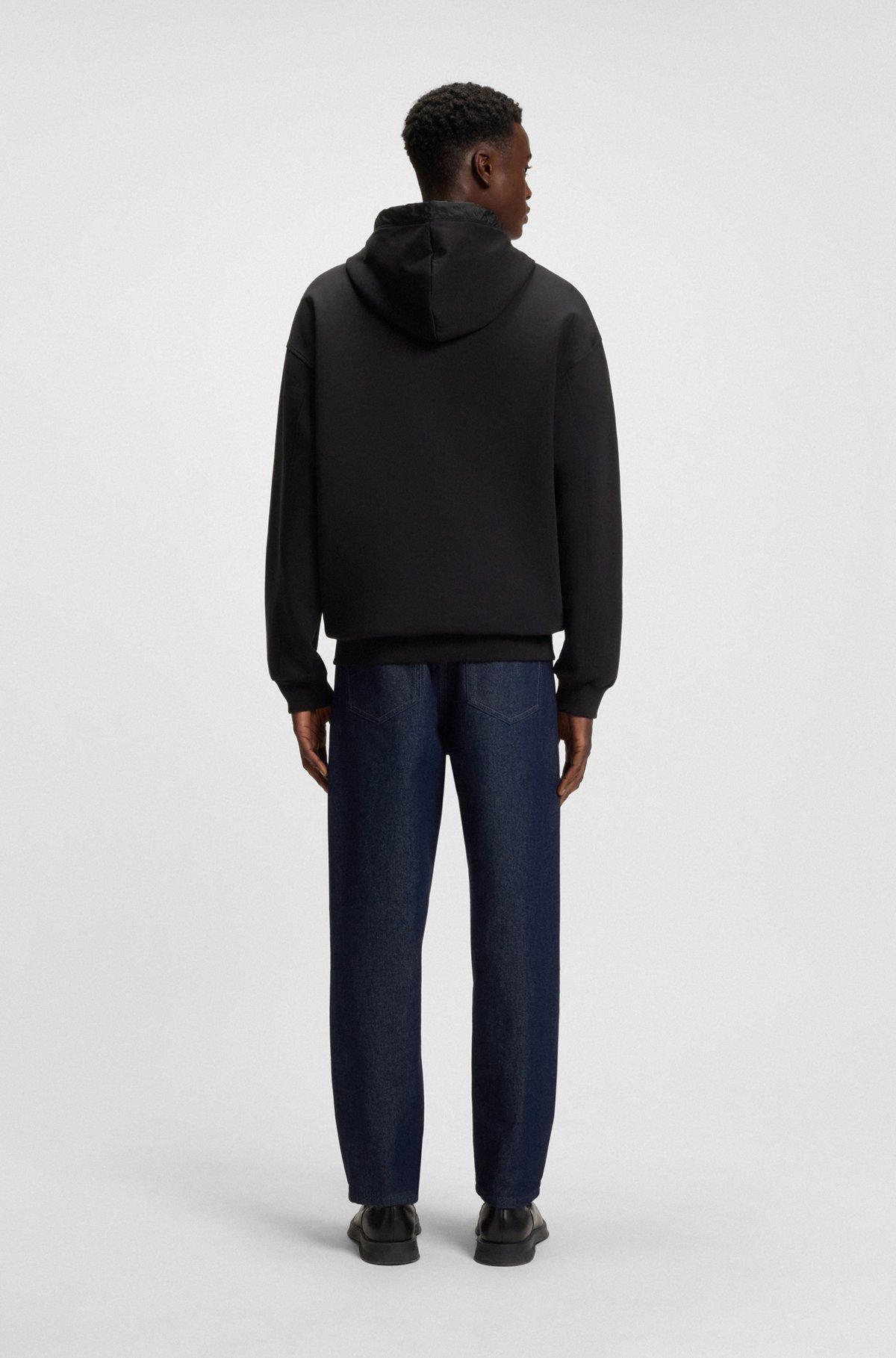 Zip-neck hoodie with contrast trims Product Image
