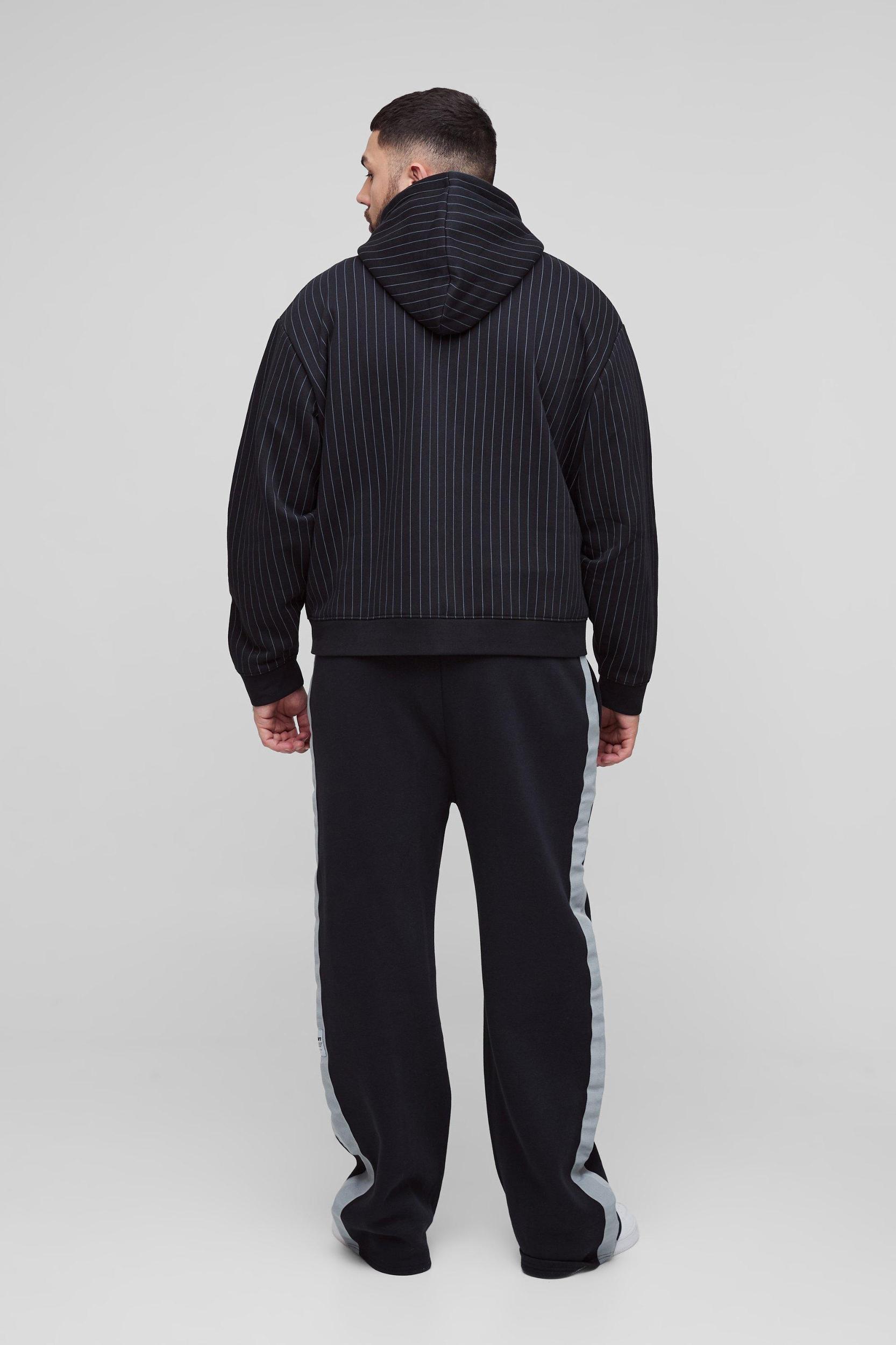 Plus Relaxed Stripe Detail Woven Tab Sweatpants | boohooMAN USA Product Image