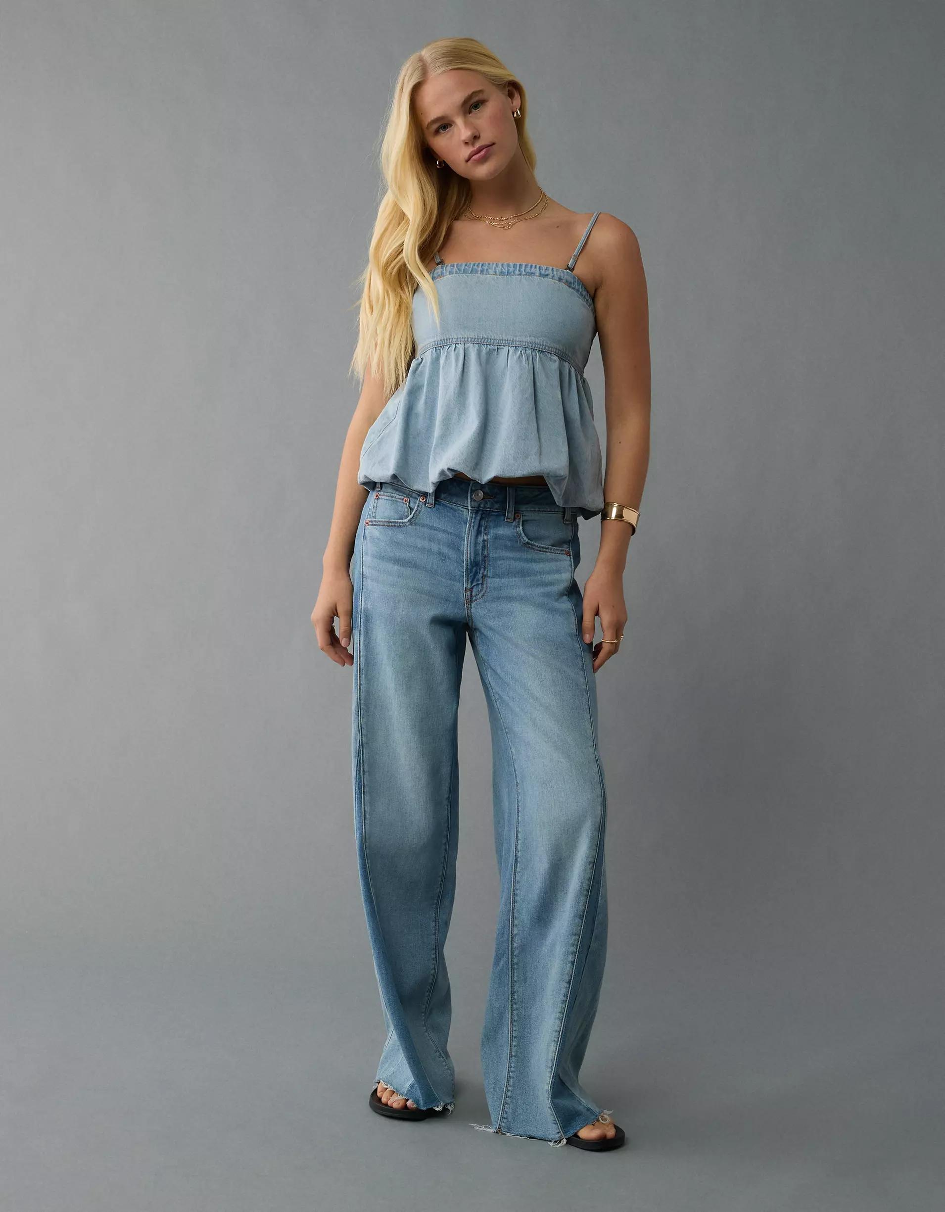 AE Denim Bubble Tube Top Product Image