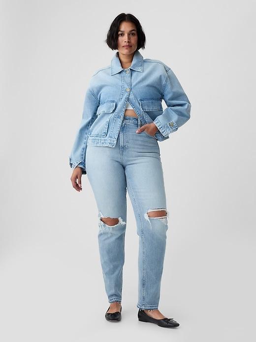 High Rise Cheeky Straight Jeans Product Image