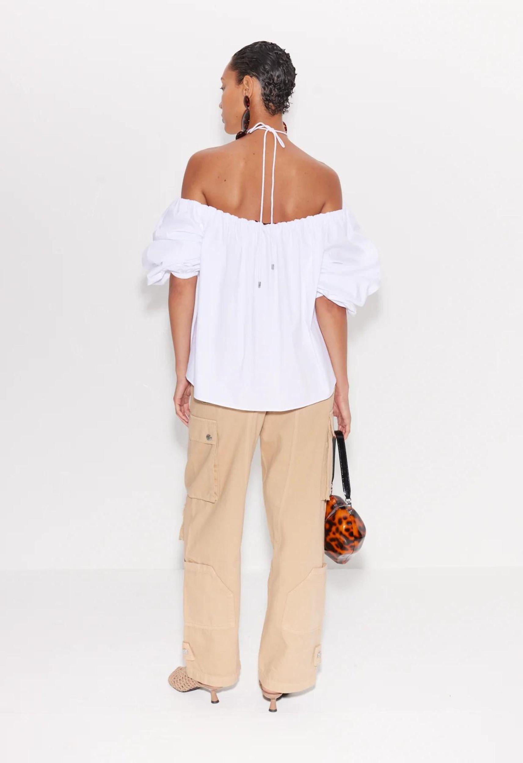 Oleander Poplin Top in Macadamia Product Image