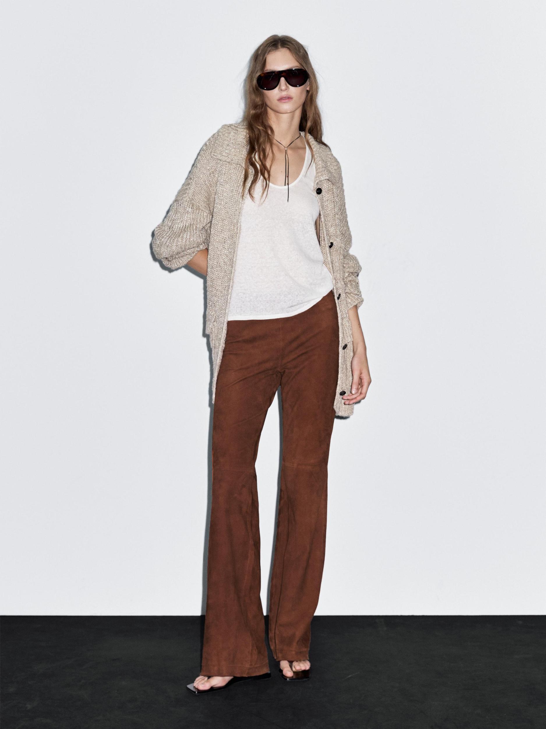 Suede leather trousers Product Image