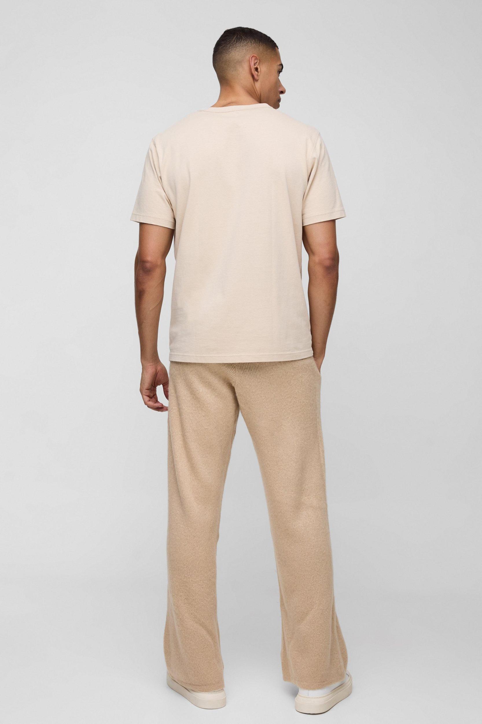 Relaxed Brushed Knitted Sweatpants | boohooMAN USA Product Image