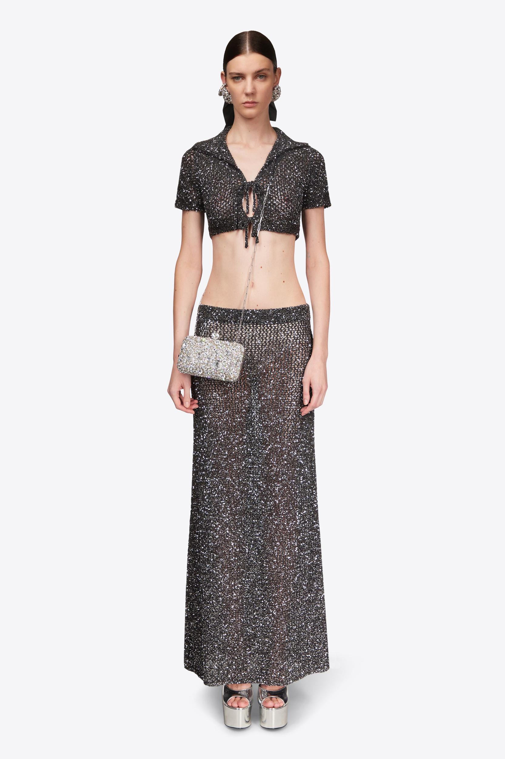 Sequin Crochet Maxi Skirt Product Image