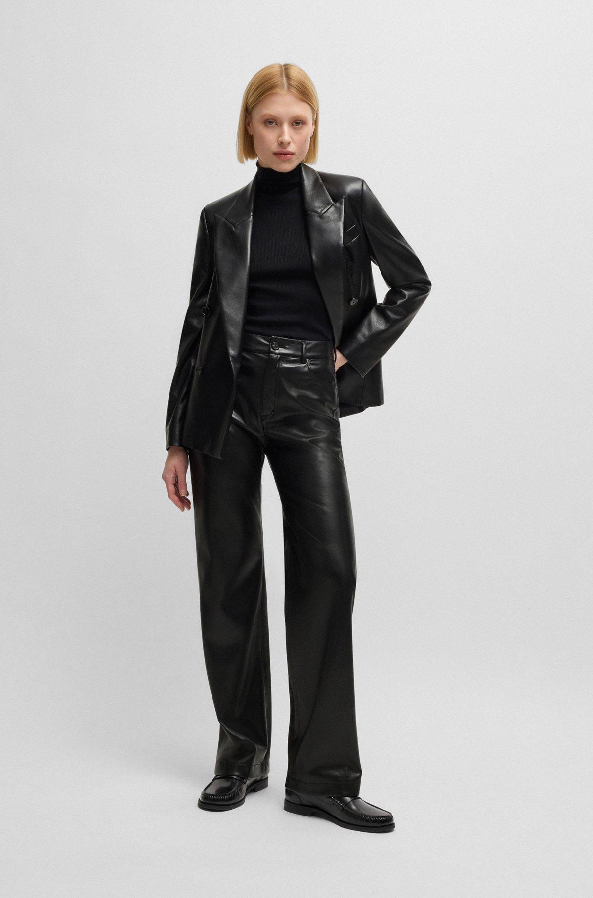 Five-pocket trousers in faux leather Product Image