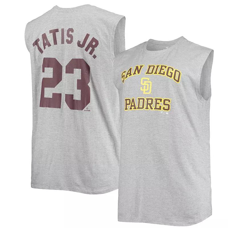 Men's Fernando Tatis Jr. Heathered Gray San Diego Padres Big & Tall Muscle Tank Top,  Product Image
