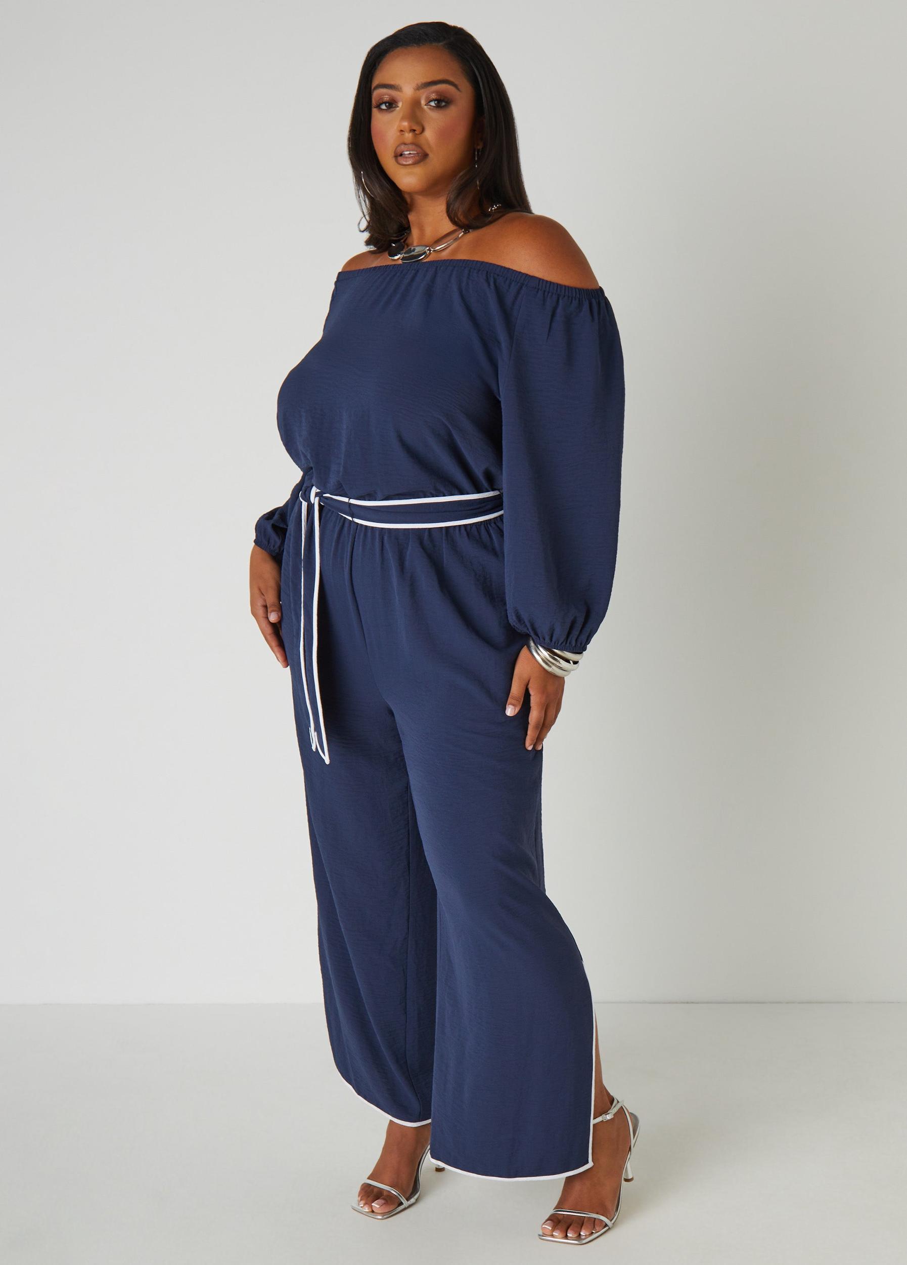 Belted Off The Shoulder Jumpsuit Product Image
