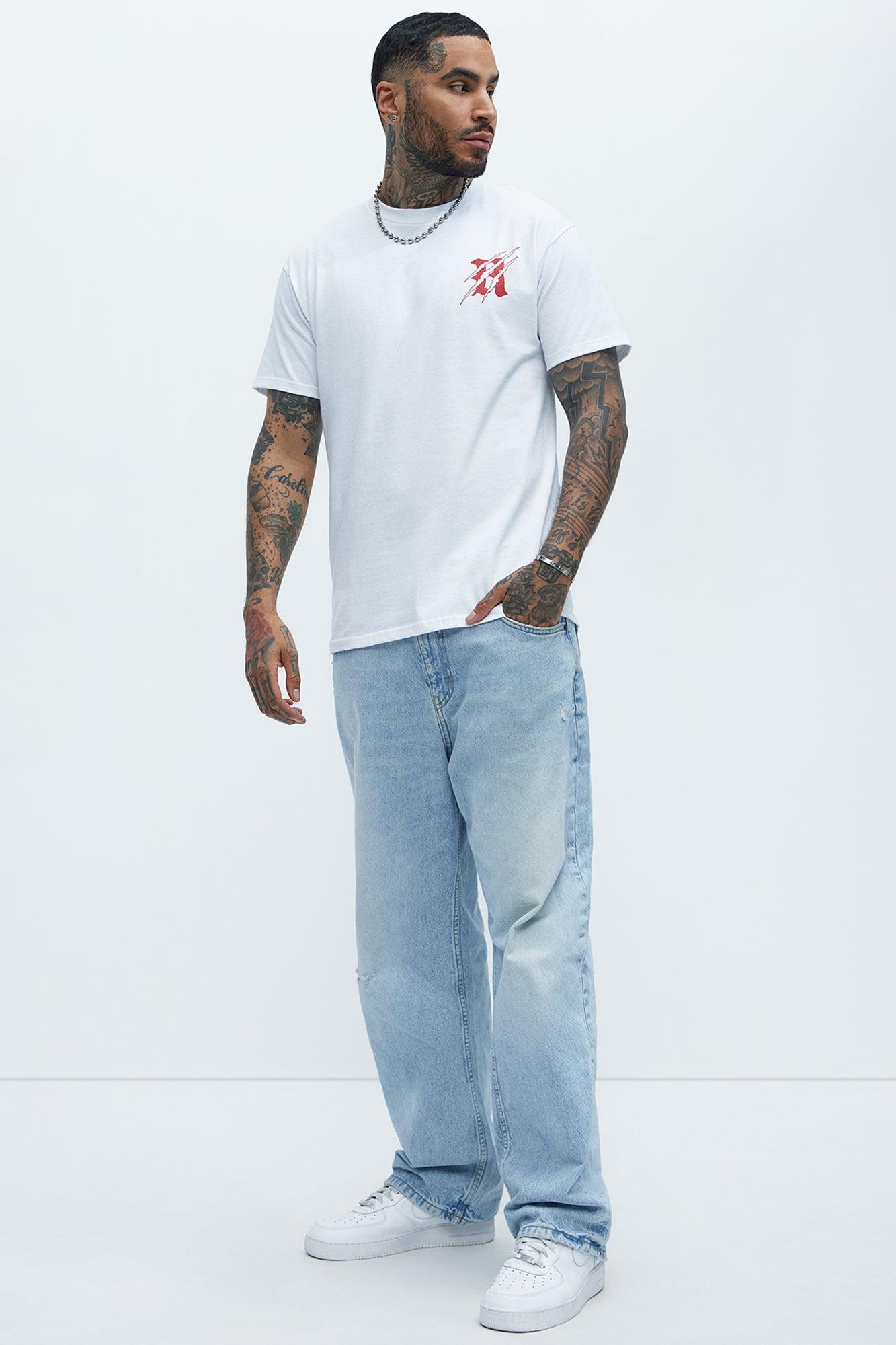 Rebellious Angel Short Sleeve Tee - White Product Image