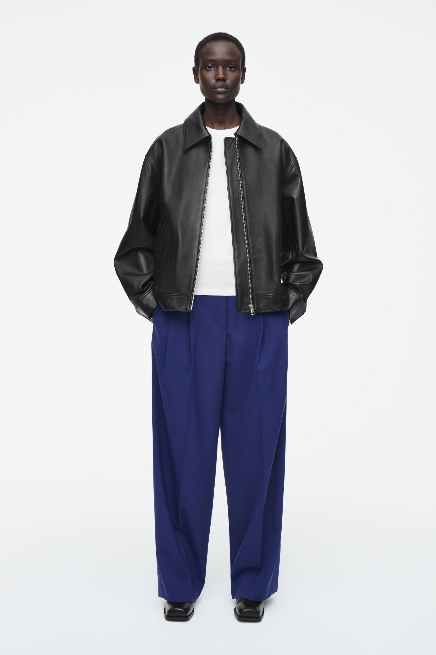 RELAXED TWILL WIDE-LEG PANTS Product Image