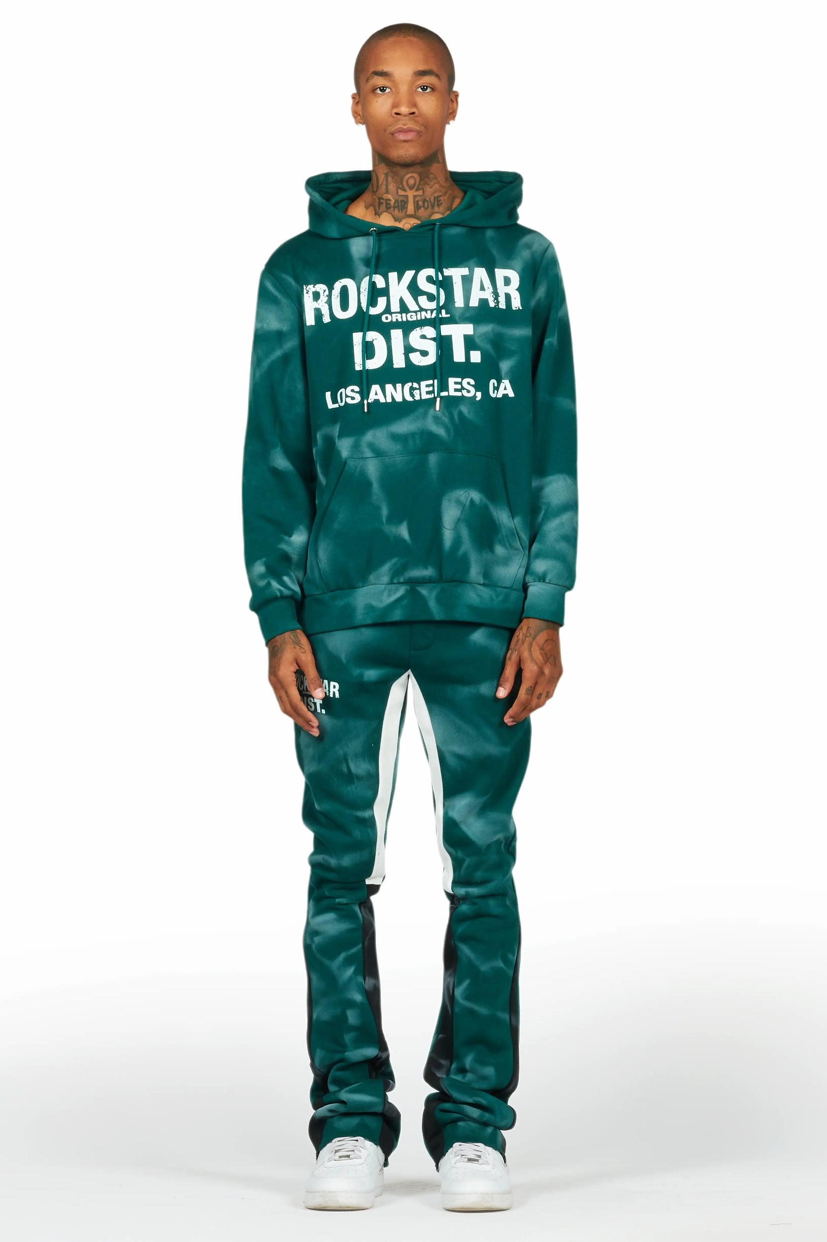 Nelly Dark Green Hoodie Stacked Flare Track Set Male Product Image