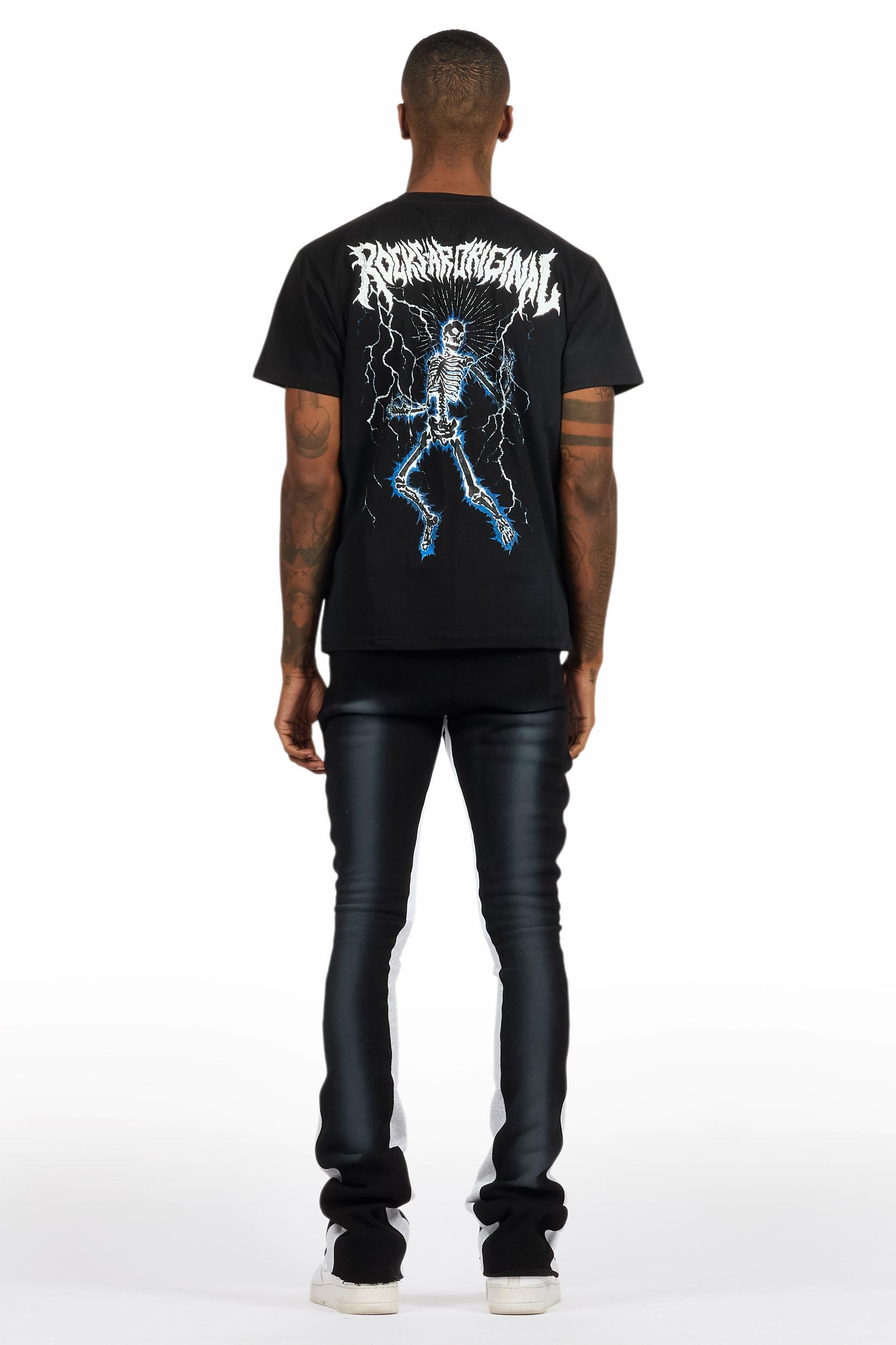 Deathrow Black T-Shirt/Stacked Flare Pant Set Male Product Image