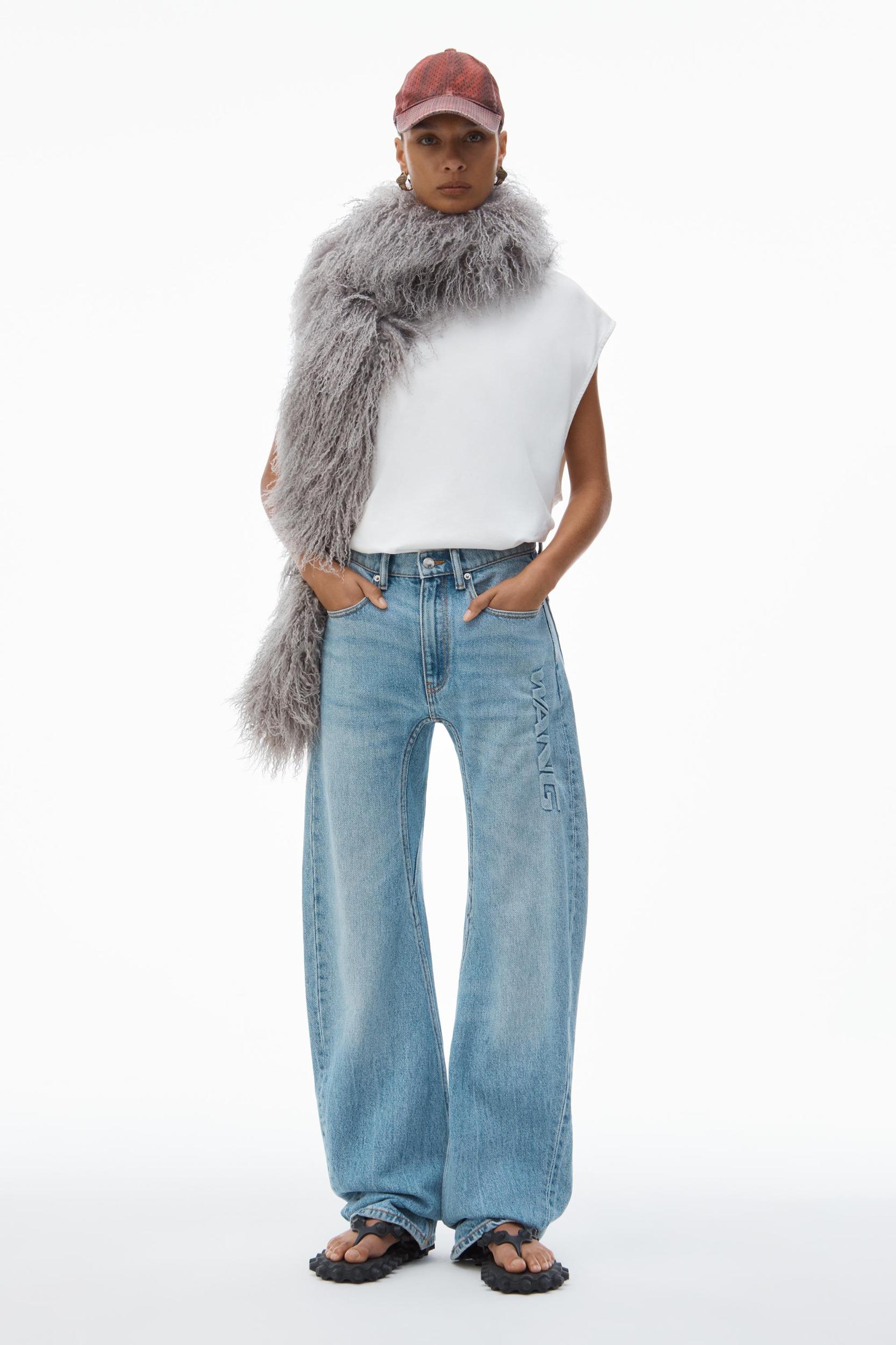 Articulated Denim Jeans With High-frequency Logo Product Image