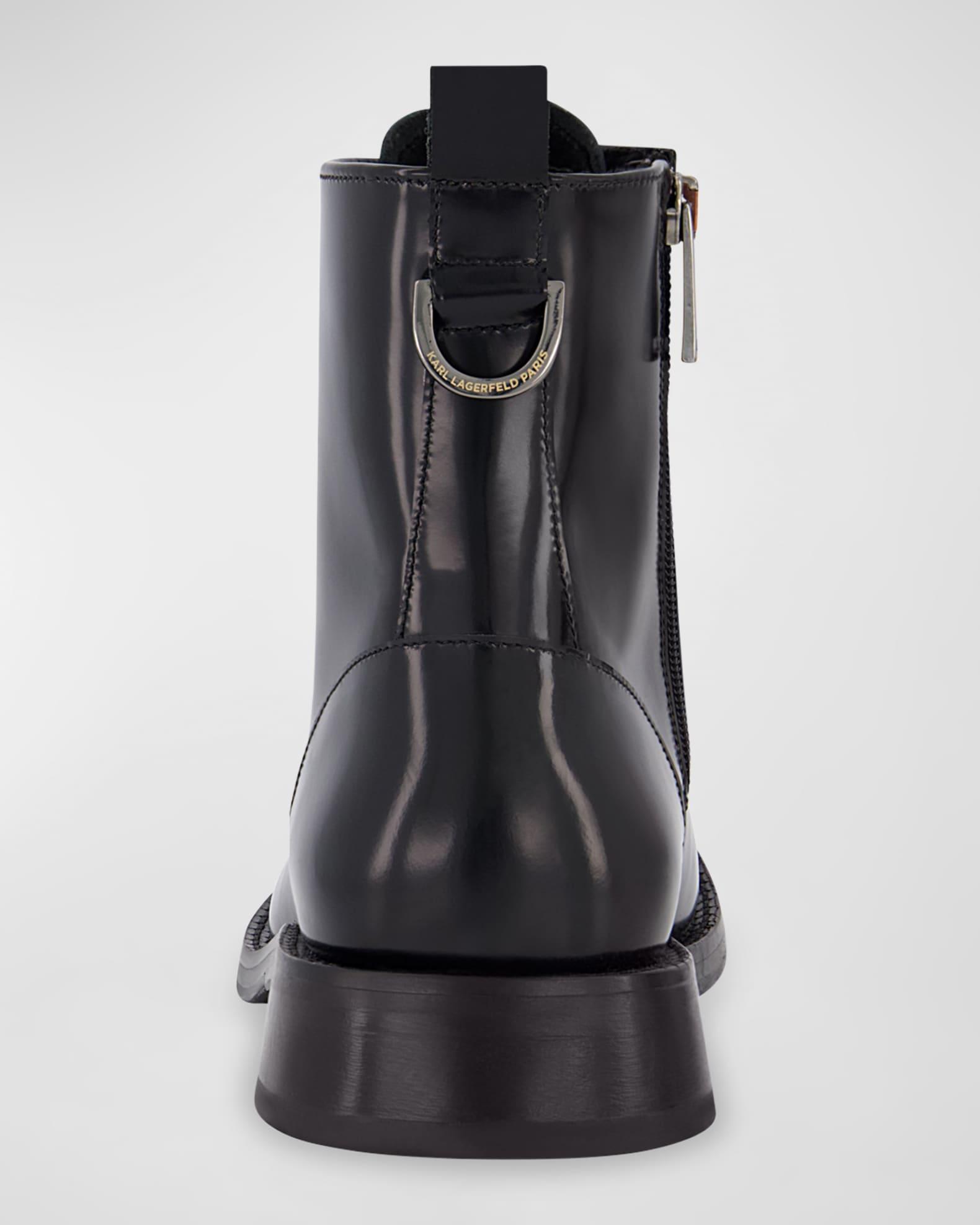 Men's Box Leather Combat Boots Product Image