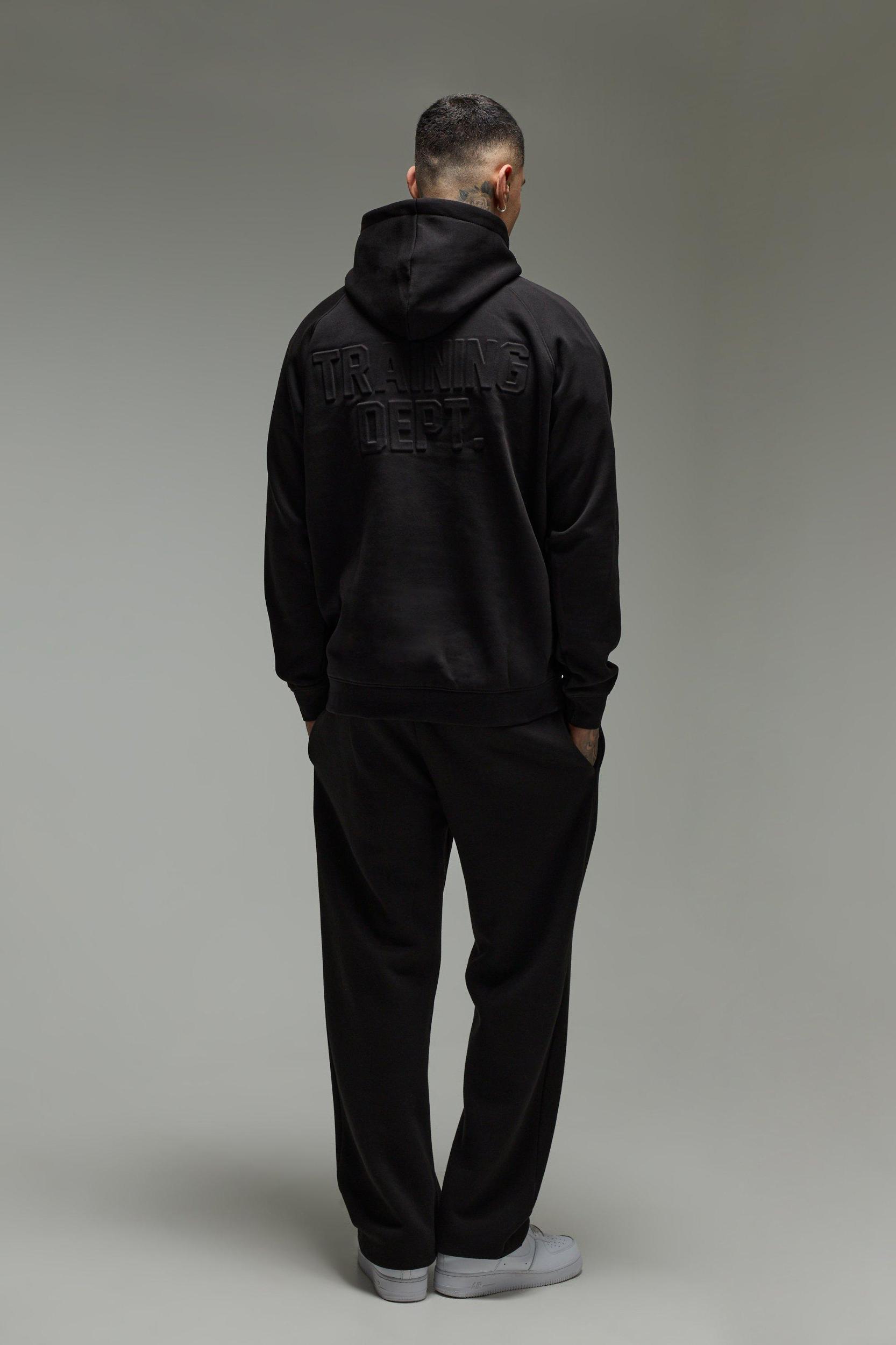 Tall Man Active Training Dept Oversized Embossed Hoodie | boohooMAN USA Product Image