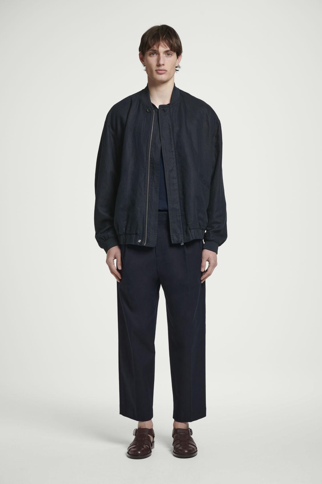 LINEN BOMBER JACKET Product Image