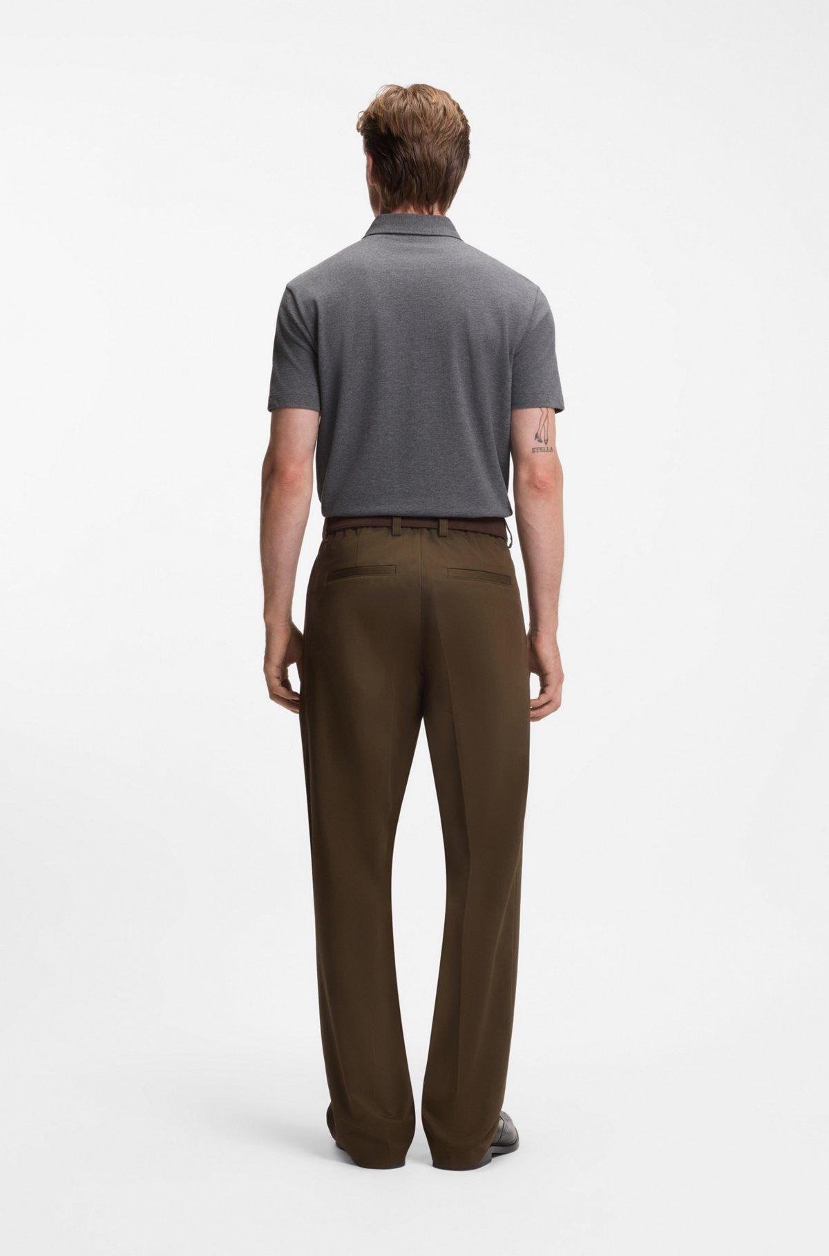 Zip-placket polo shirt in a cotton blend Product Image