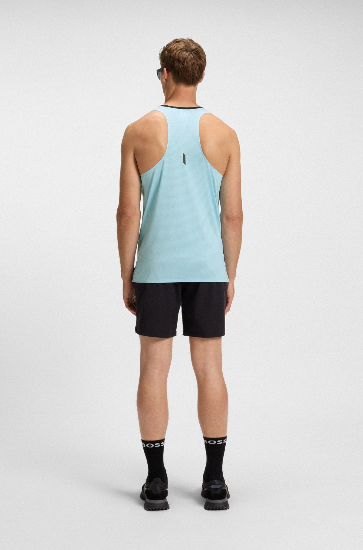 Active mesh-jersey tank top with decorative reflective details Product Image