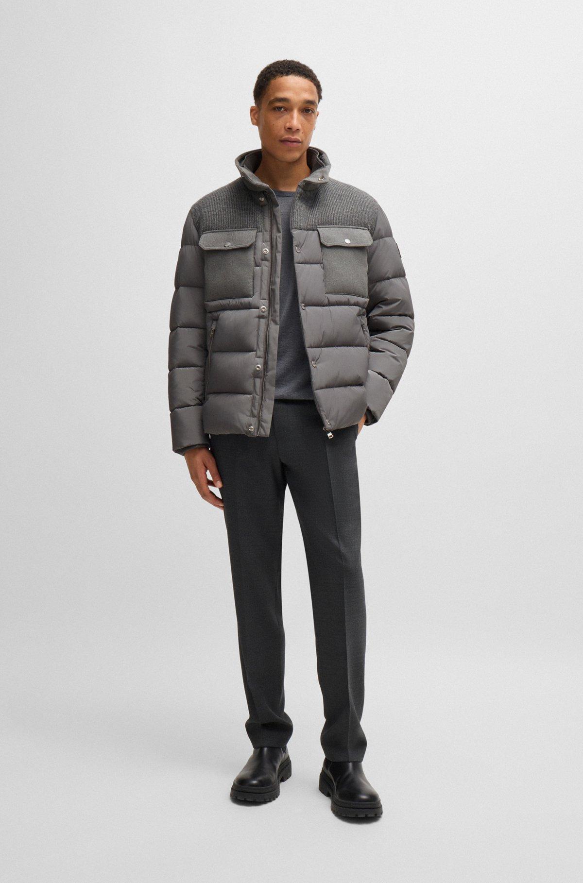 Water-repellent regular-fit jacket in mixed materials Product Image