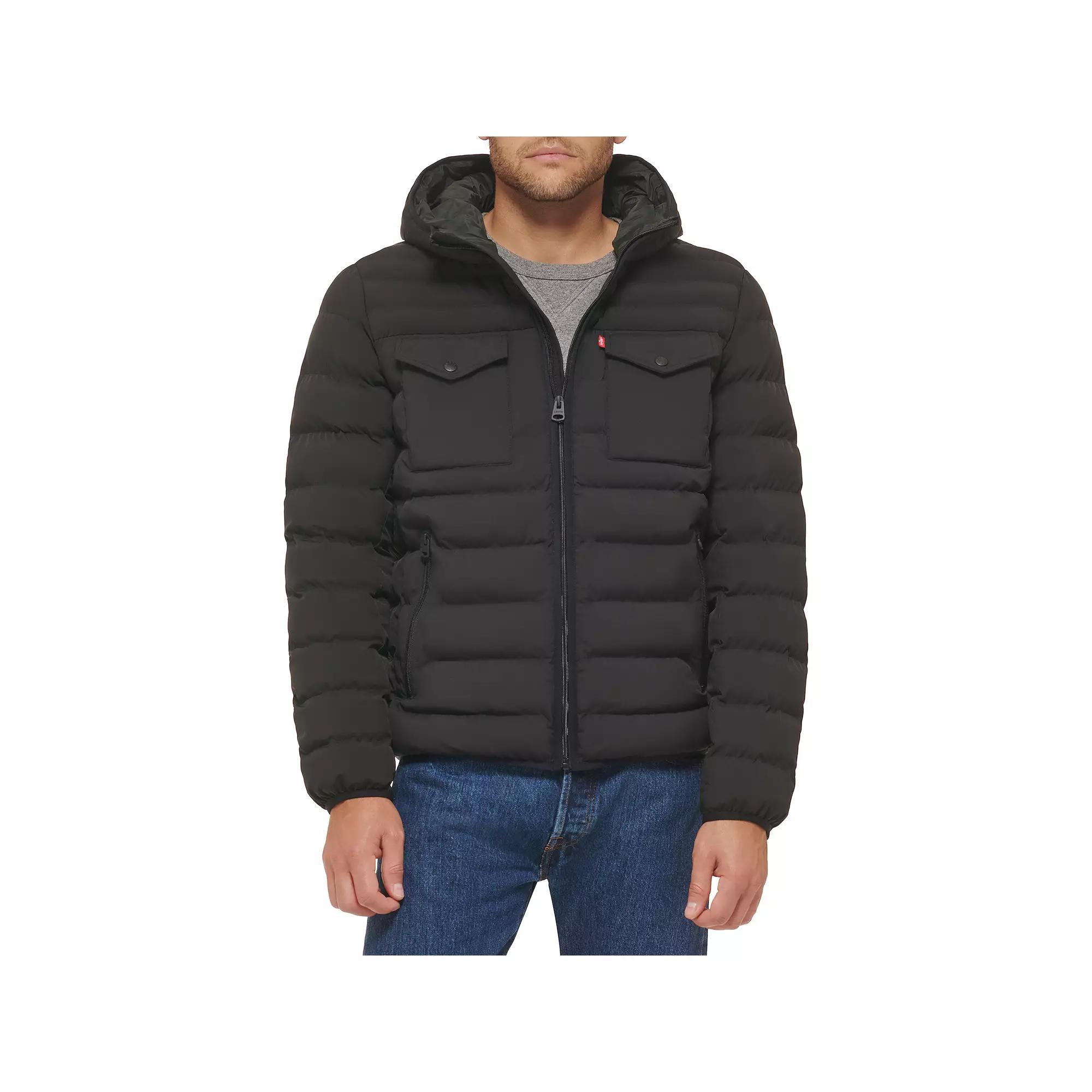 Men's Levi's® Stretch Two Pocket Quilted Hooded Jacket,  Product Image