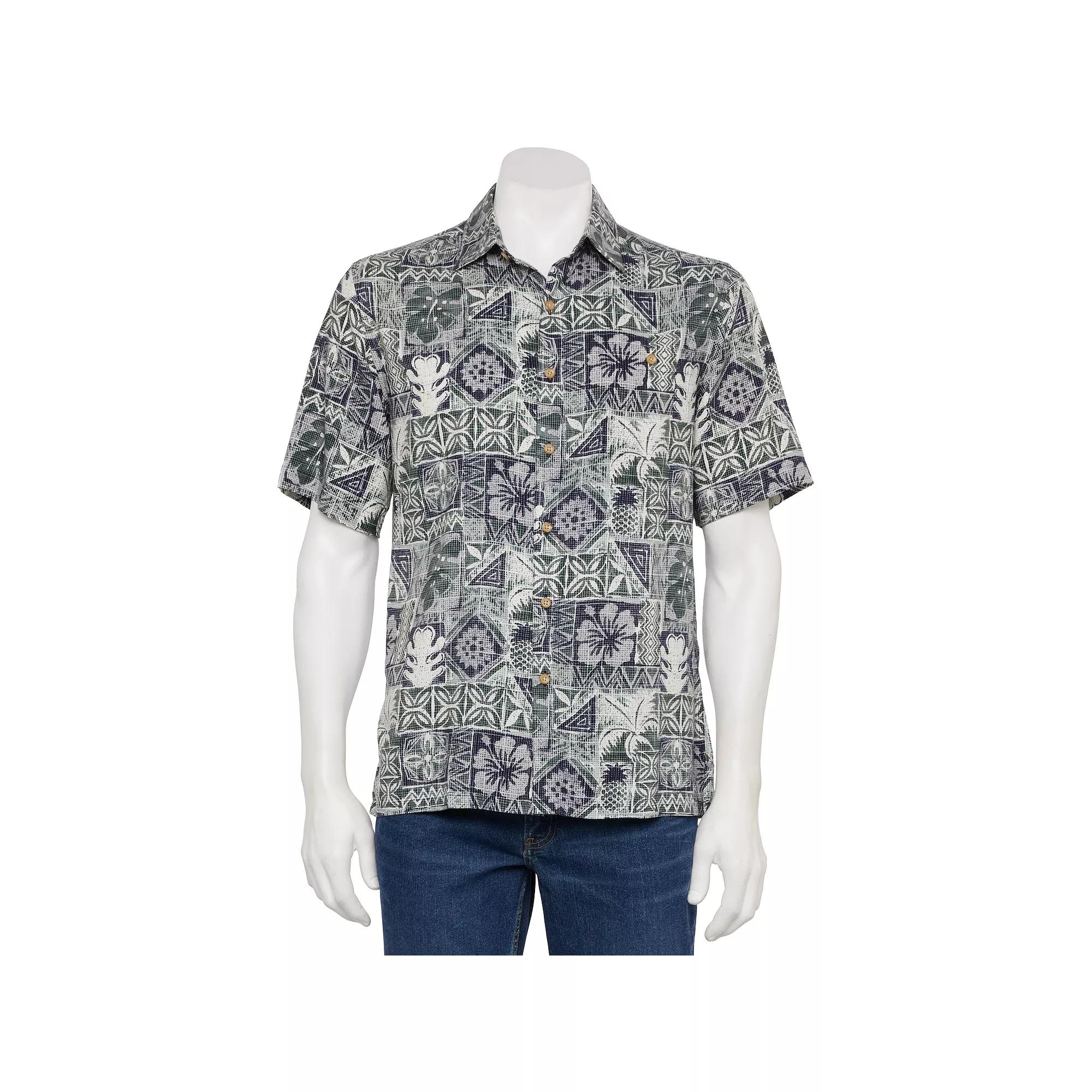 Men's Newport Blue Short Sleeve Button-Up Shirt, Size: XL, Blue Batik Product Image