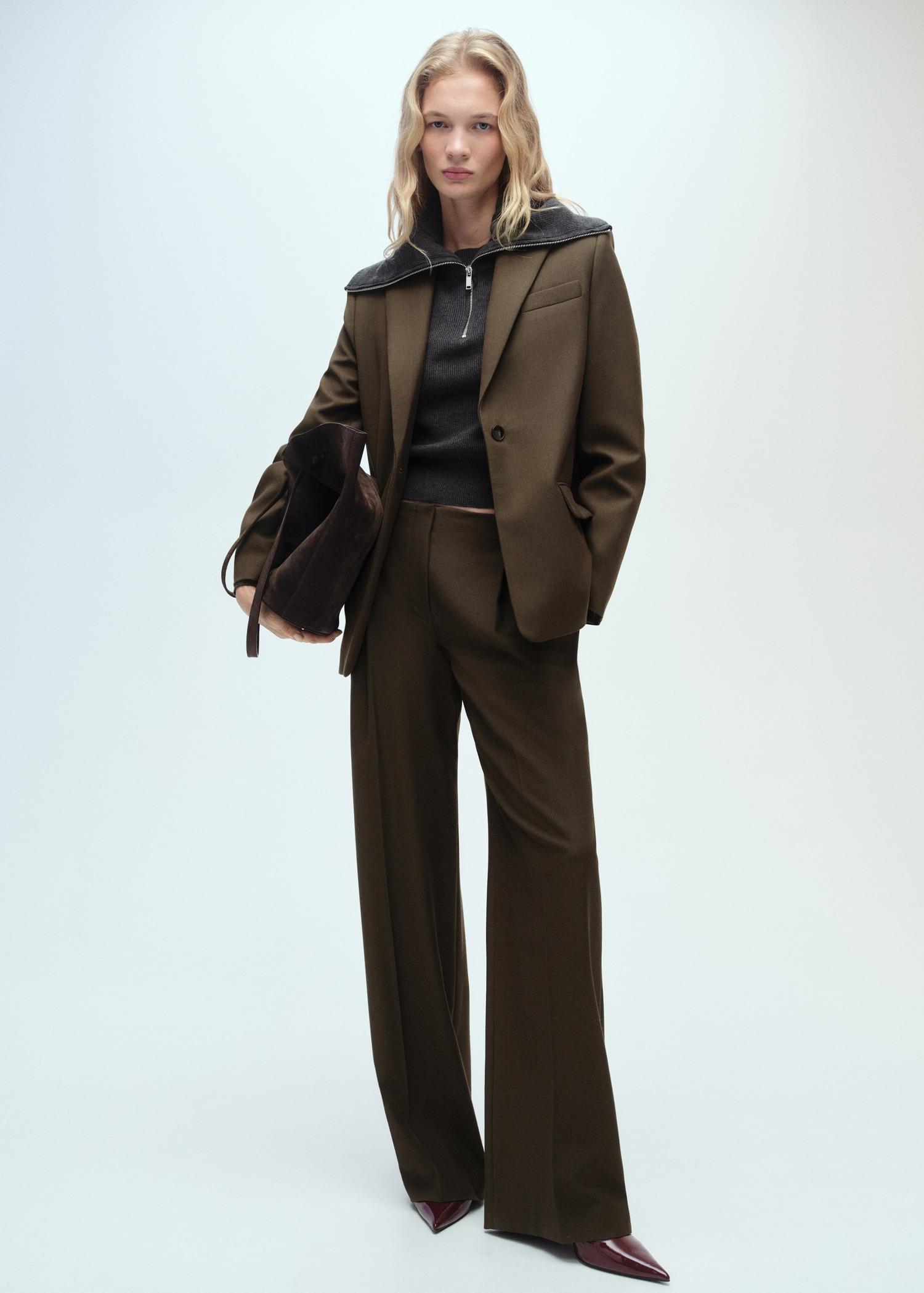 Wide-leg suit pants - Women | MANGO USA Product Image