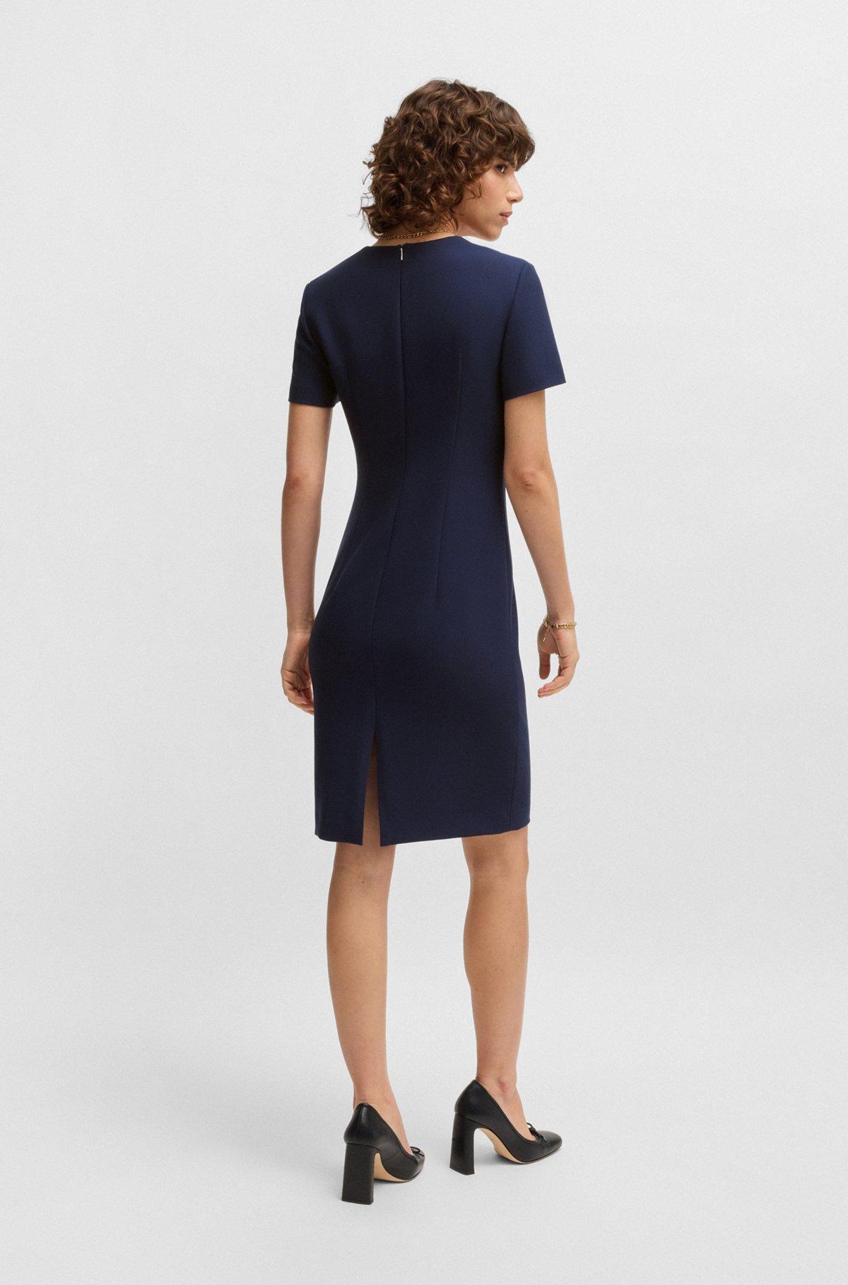 Square-neck slim-fit dress in stretch material Product Image